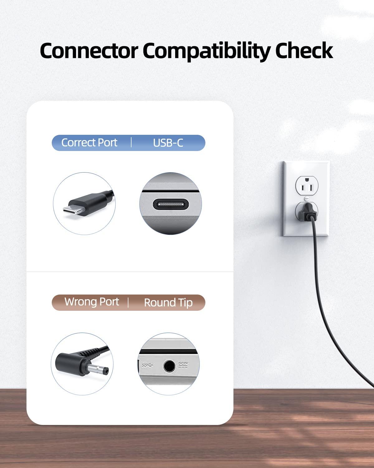 Dexpt 90 Watt AC Adapter Replacement Fit for Dell 90W Laptop Charger USB C - (Compatible with LA90PM170 DA90PM170 DA65NM170)