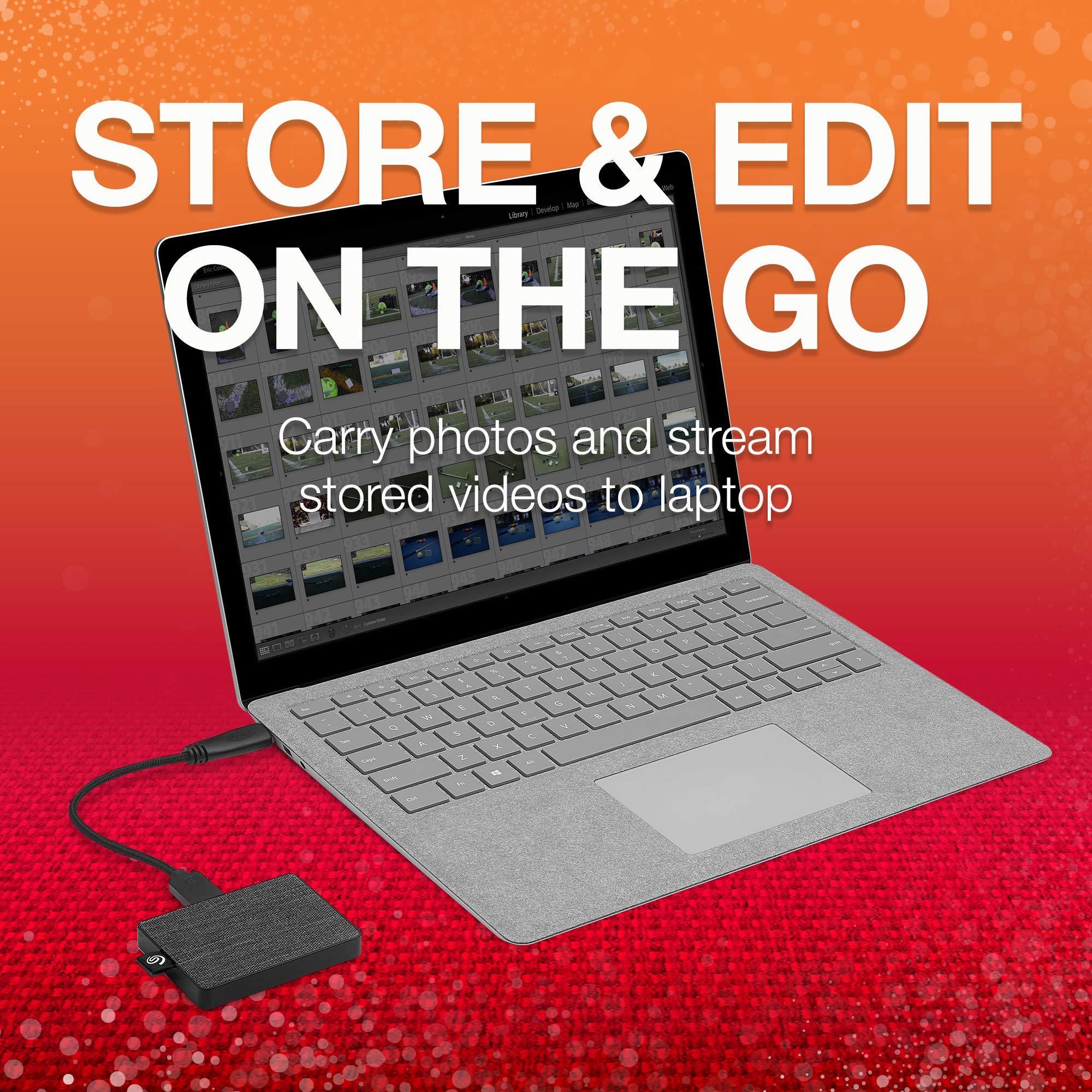 Seagate Seagate One Touch SSD 1TB External Solid State Drive Portable Black, USB 3.0 for PC Laptop and Mac, 1yr Mylio Create, 2 months Adobe CC Photography (STJE1000400)