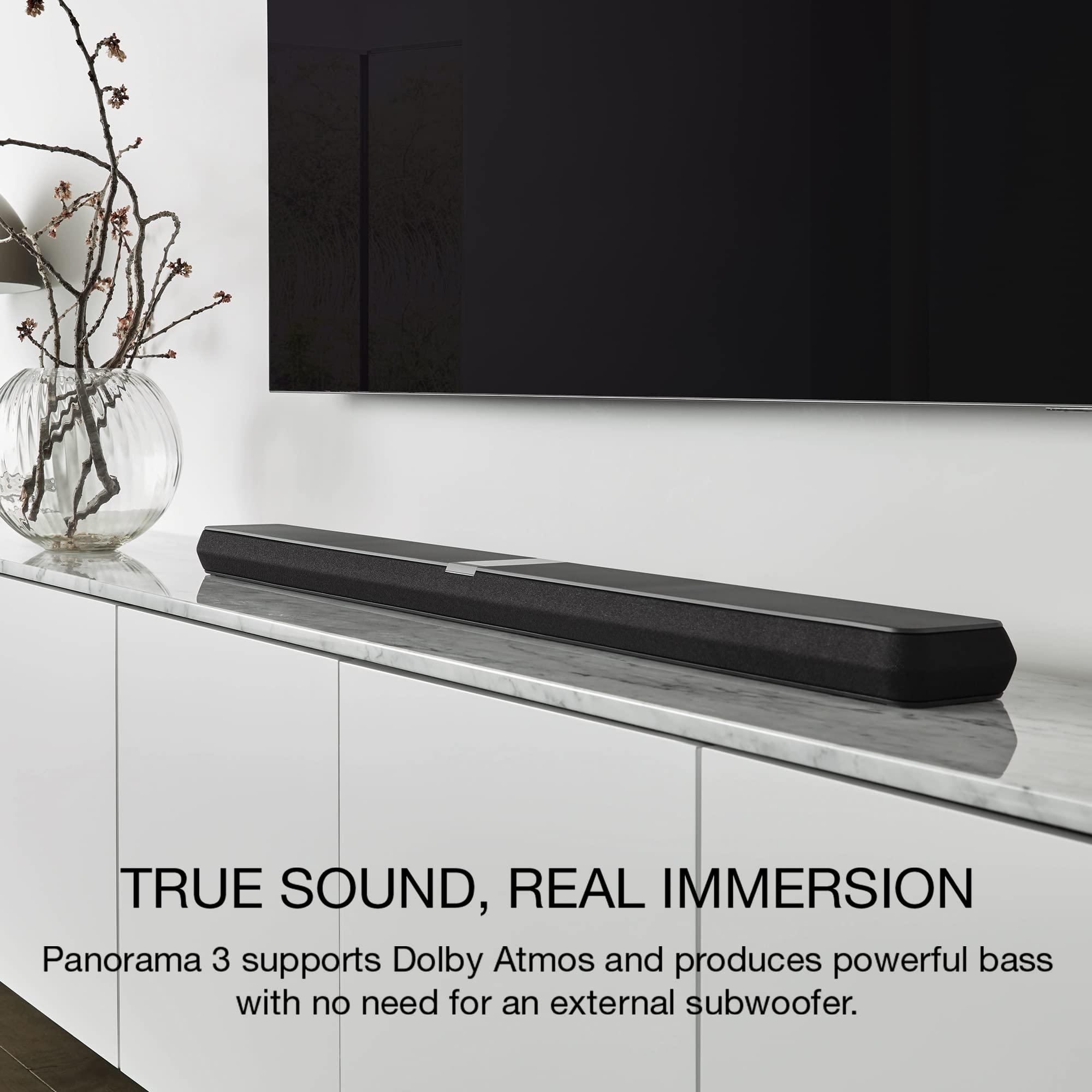Bowers & Wilkins Bowers & Wilkins Panorama 3 Sound Bar with Subwoofer Built-In - 3.1.2 Channels, 13 Drivers, Dolby Atmos 3D Audio, Wireless Streaming, Alexa Built-in, AirPlay & Spotify Connect, Multiroom, Black