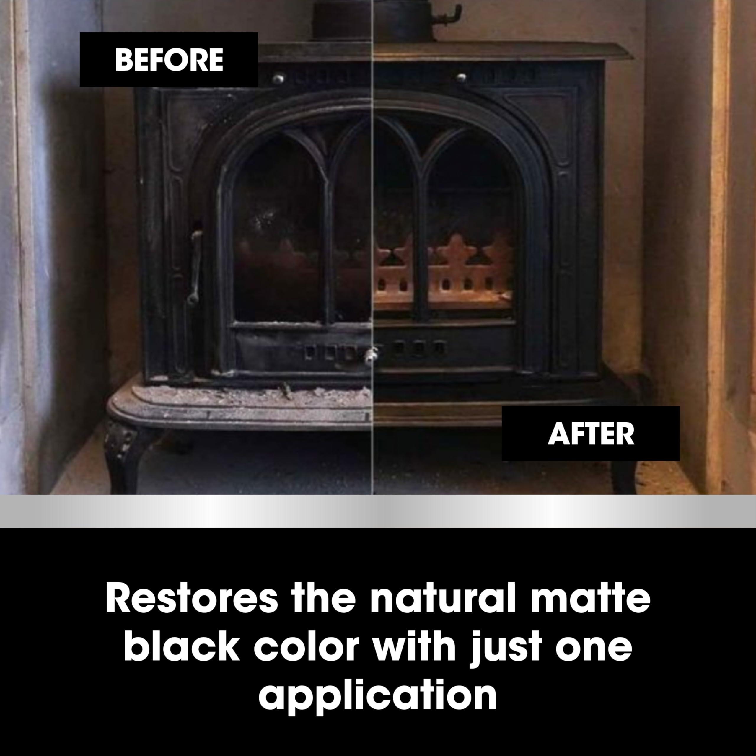 Furniture Clinic Furniture Clinic Stove Restorer | Matte Black High Heat Paint | Restores and Protects Cast Iron | For use on Log Burners, Grates, & Fireplaces | 8.5oz / 250ml