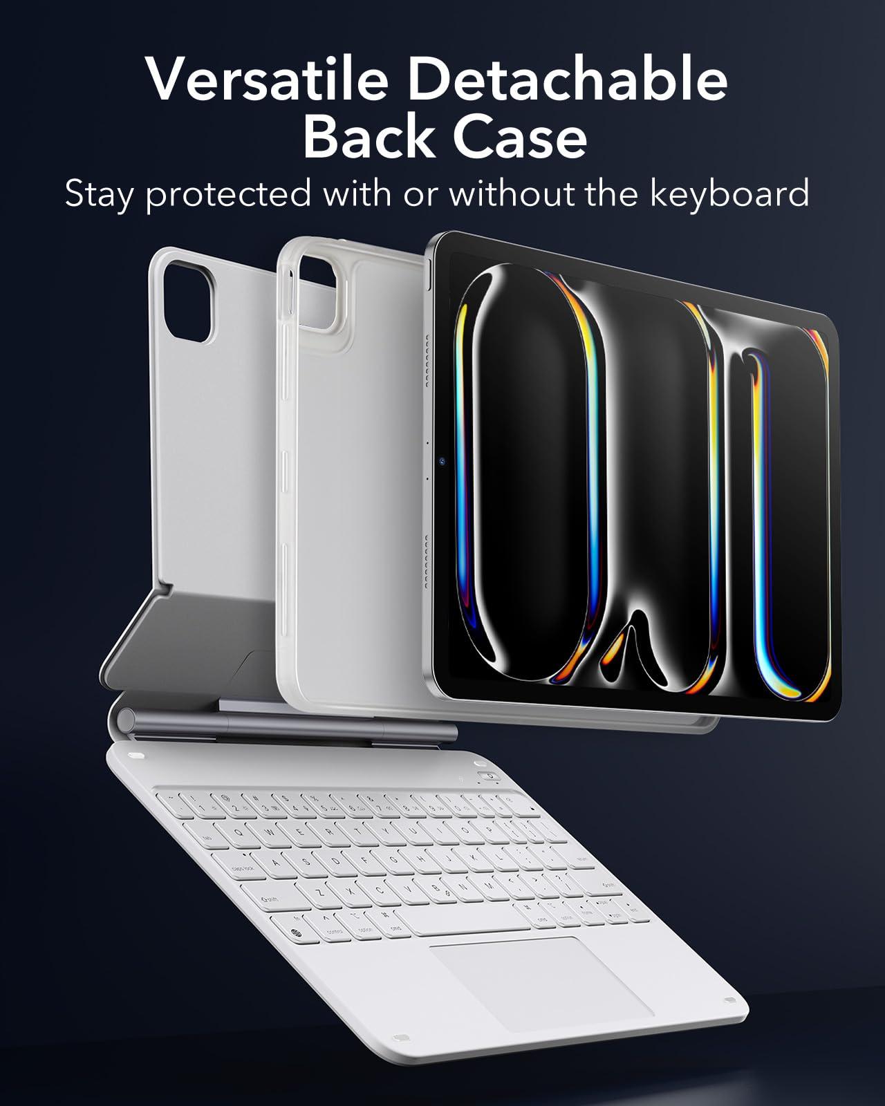 ESR ESR Rebound Magnetic Keyboard Case 360, Compatible with iPad Pro 11 (5th Gen), US Layout, White