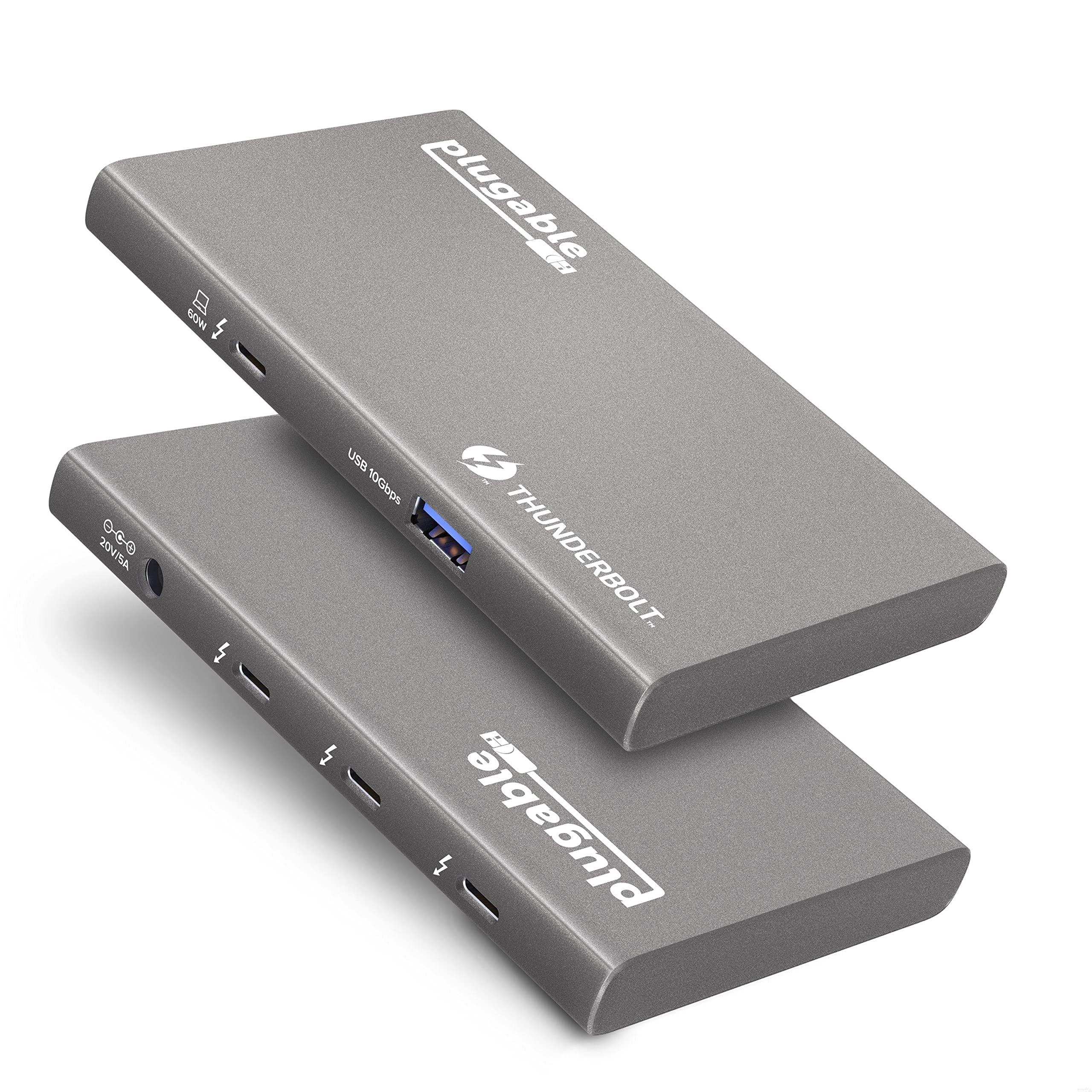 Plugable Plugable USB4 Hub Bundle Includes USB-C to 4K HDMI Adapter and 7-in-1 Multiport Adapter, Single 8K or Dual 4K Display, 60W Charging, Compatible with Thunderbolt 4/3 Macs and Thunderbolt 4 Windows