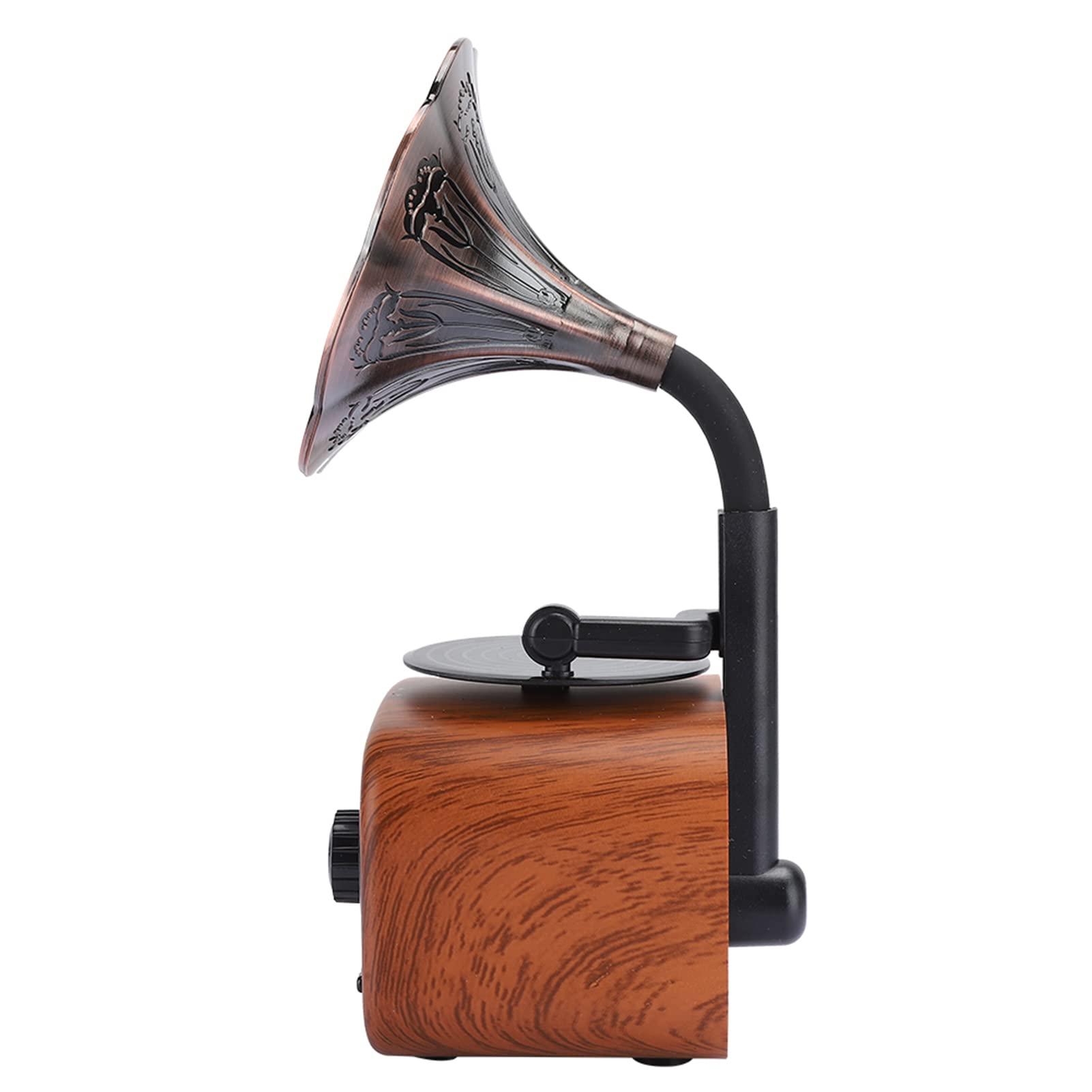 Sanpyl Mini Retro Speaker, Portable Retro Music Player Loudspeaker Support Plug in Card Easy to Carry Idea Gift for Friends (Walnut Wood)