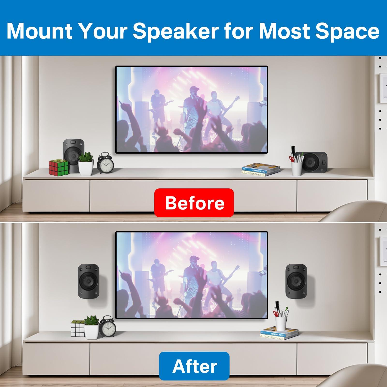 notiela Speaker Mount for Logitech Z906 Speaker Wall Mount with Tilt and Swivel Adjustable Ceiling Mount for Logetich Z906 Speaker Mounts, Pair