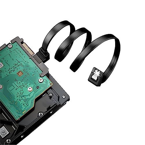 JacobsParts JacobsParts SATA Cable SATA III 6Gbps 90 Degree Right Angle with Locking Latch 18 Inches for HDD SSD - Black