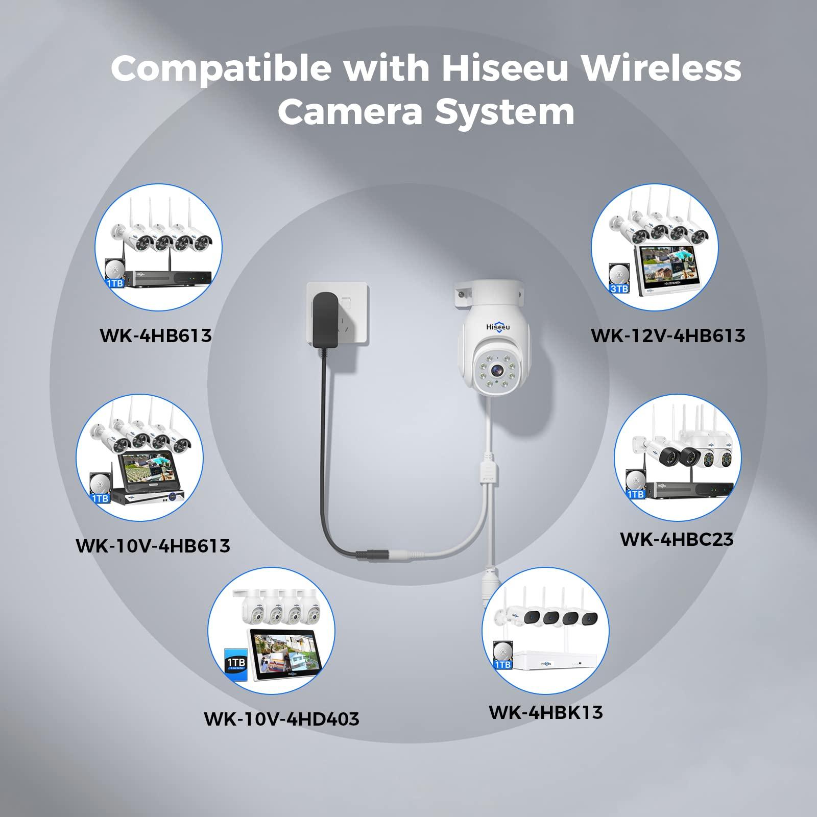 Hiseeu Hiseeu Wireless Security Camera Outdoor, 2.4G/5G 3MP WiFi Camera, Color Night Vision, Auto Tracking, Pan/Tilt, 360 View, Motion Detection, Two-Way Audio, IP66, Work with Alexa, No Monthly Fee