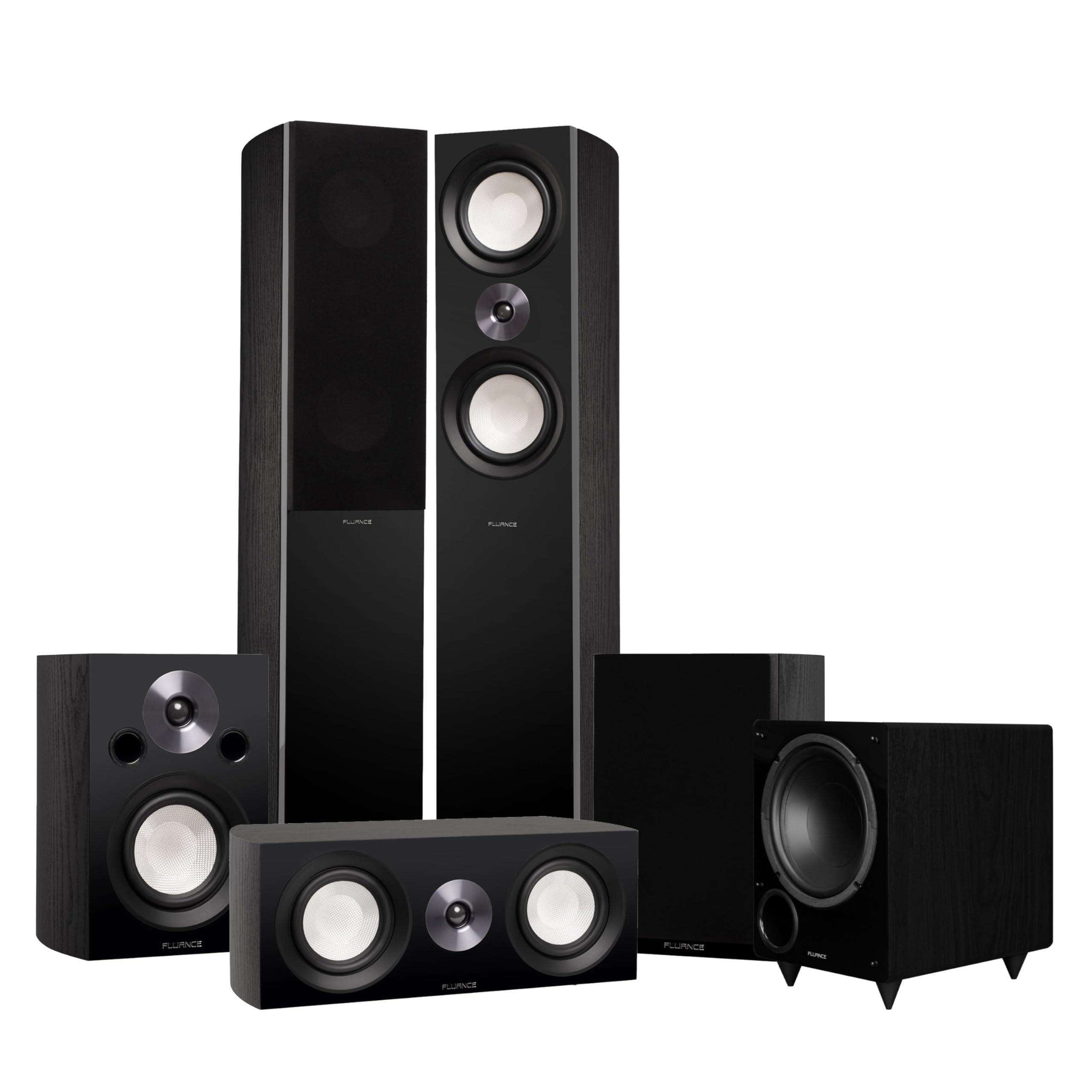 Fluance Fluance Reference Surround Sound Home Theater 5.1 Channel Speaker System including 3-Way Floorstanding Towers, Center Channel, Bookshelf Surrounds and DB10 Subwoofer - Black Ash (X851BR)