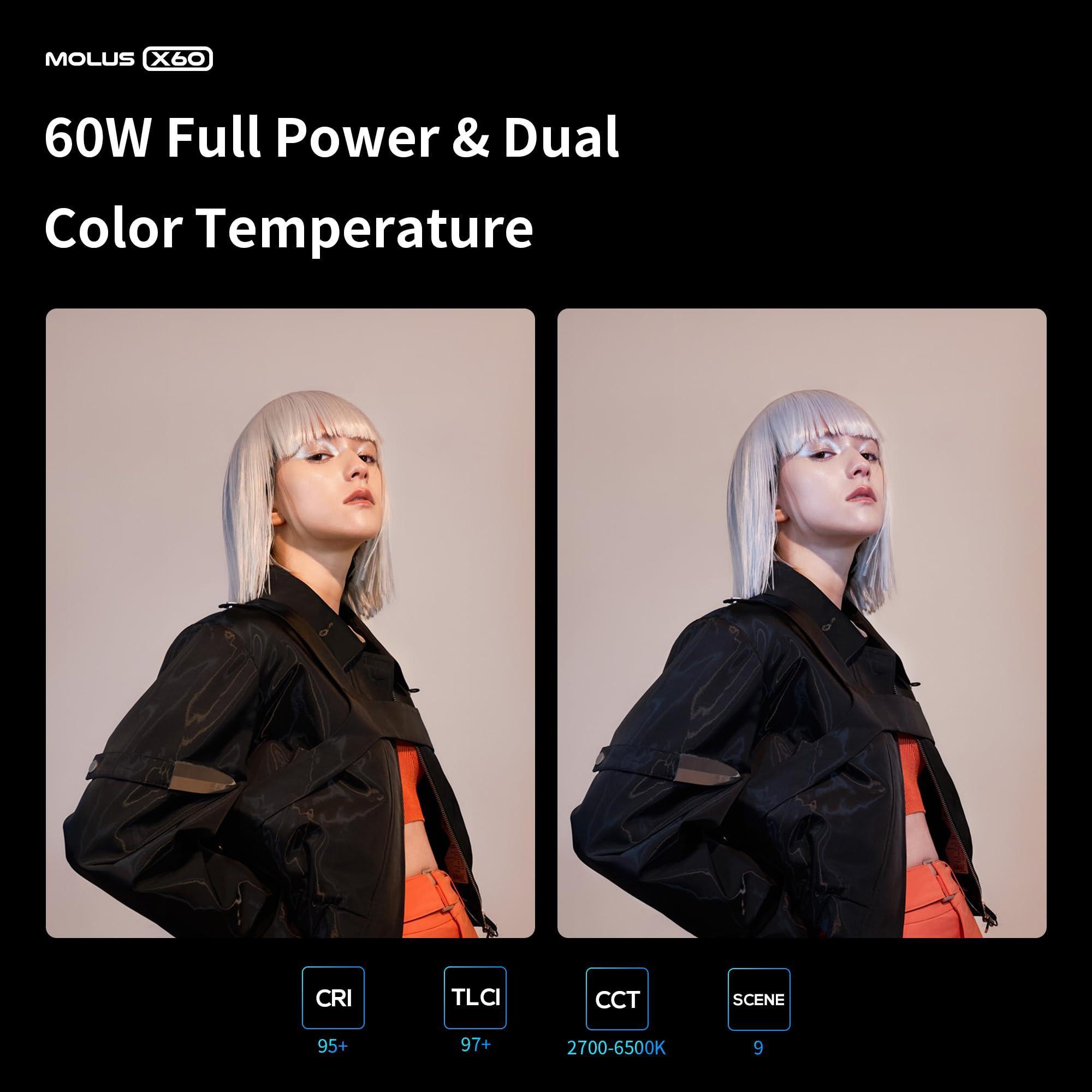 ZHIYUN ZHIYUN MOLUS X60 RGB 60W COB Video Light LED Pocket Lights Portable Outdoor Fill Lamp Photography Lighting