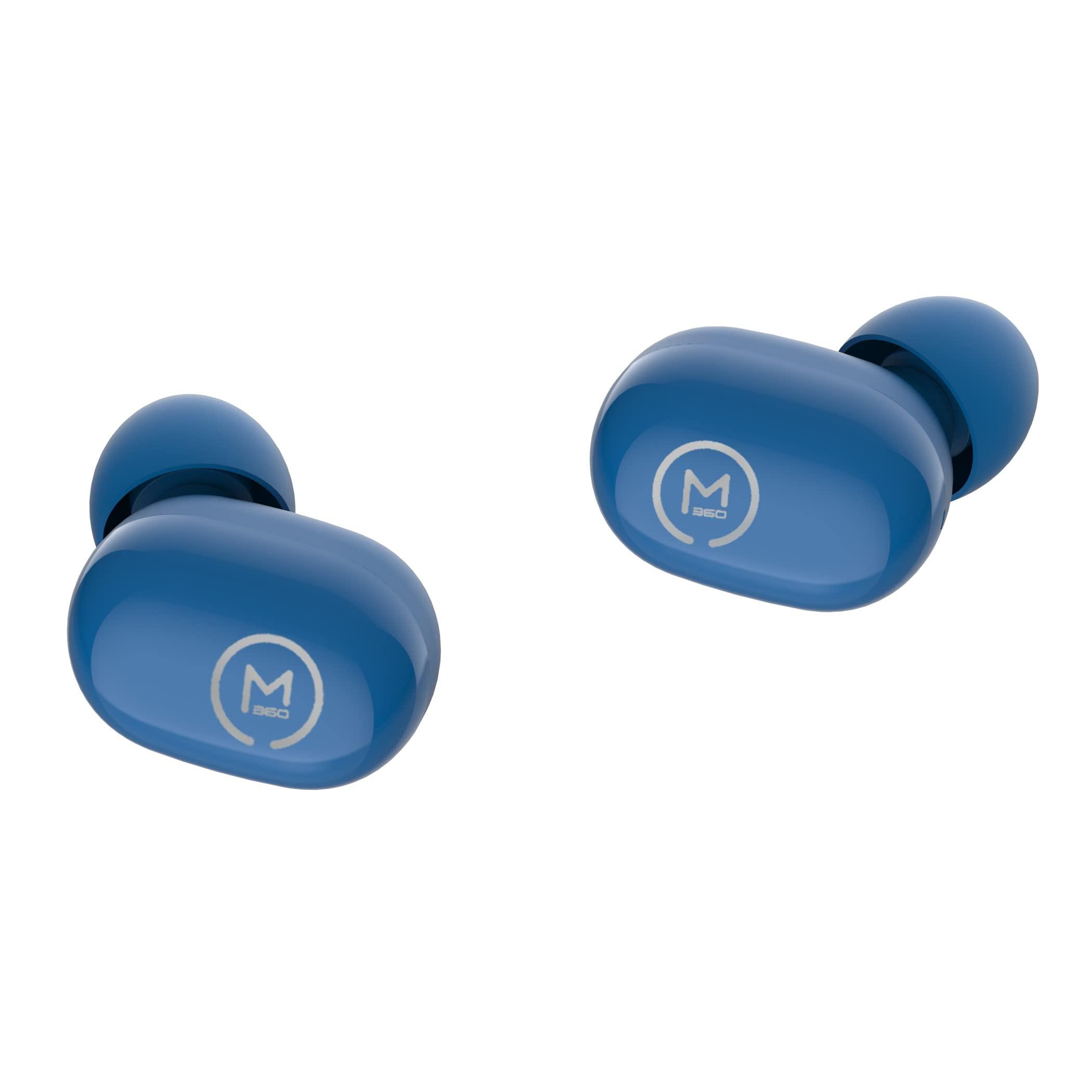 Morpheus 360 Morpheus 360 Spire True Wireless Earbuds, Wireless Microphone, Bluetooth 5.2 Wireless Ear Buds, One Touch Media Control, Waterproof Earbuds, Recharging Earbud Case - Island Blue