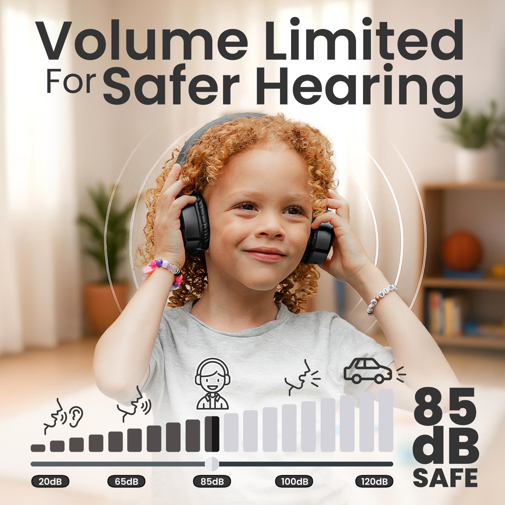 Puro Sound Labs Puro Sound Labs PuroQuiet Plus Volume Limited On-Ear Active Noise Cancelling Bluetooth Headphones Lightweight Headphones for Kids with Built-in MicrophoneSafer Sound Studio-Grade Quality (Black)
