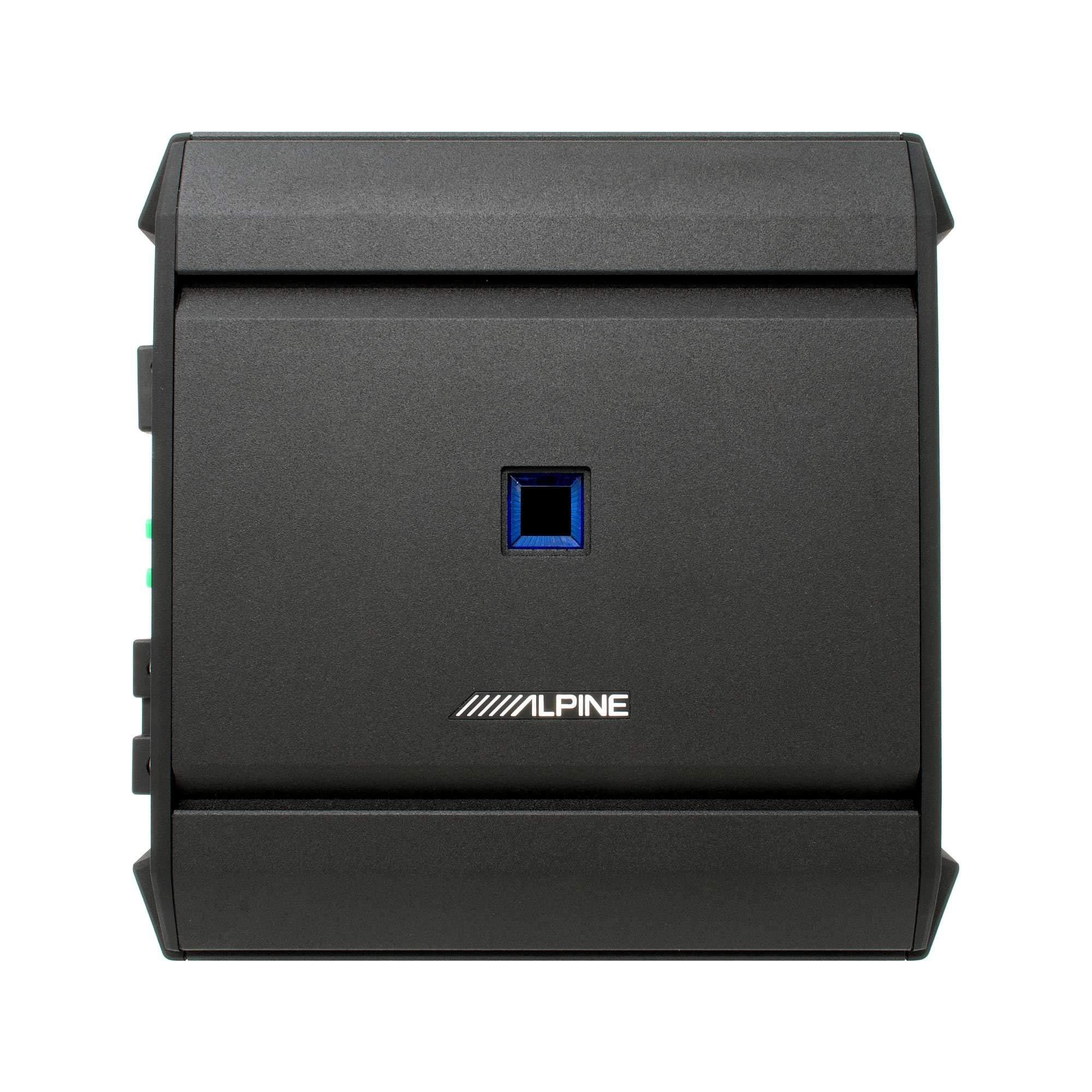 Alpine Alpine S-DB8V-TRK Dual 8" Halo S-Series Preloaded Truck Subwoofer Enclosure S-A60M S-Series 600 Watt Mono Amp, RUX-KNOB.2 and 4 Gauge Wiring Kit