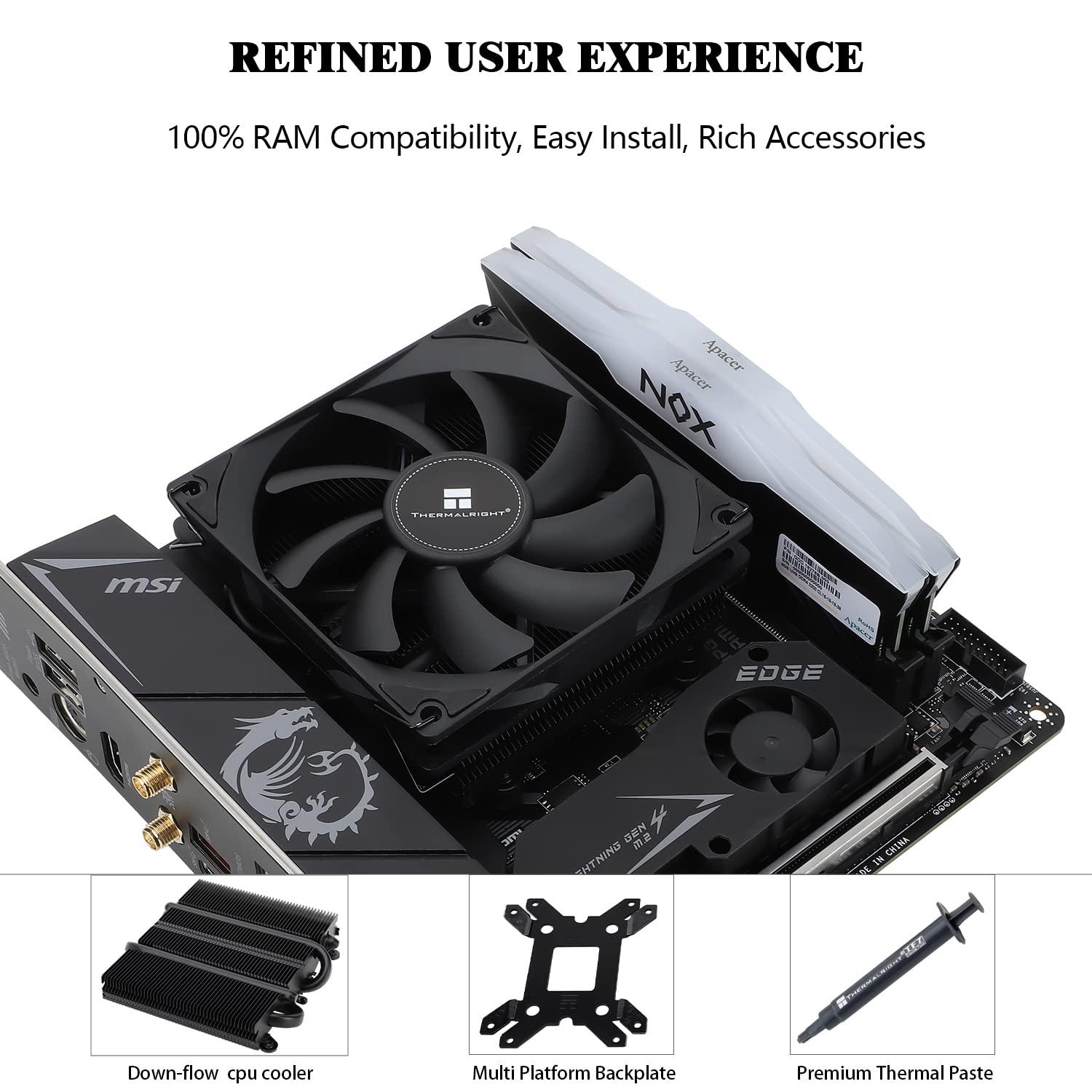 Thermalright Thermalright AXP90-X36 Black Low Profile CPU Air Cooler, 36mm Height Cooling, TL-9015B Slim PWM Fan, AGHP Technology, for AM4/AM5/Intel LGA1700/1851/1150/1151/1155/1156/1200(Black)