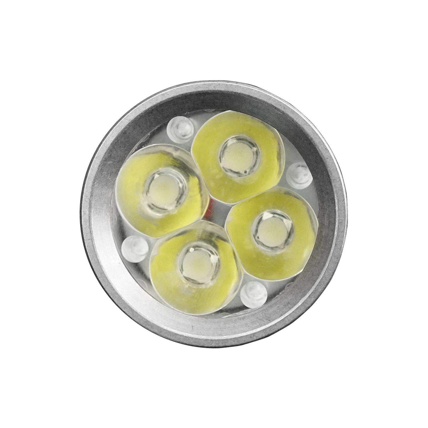 MecArmy MecArmy PS16 Stainless Steel Ultra Bright Flashlight, 2000 Lumens with 4 XP-G2 LEDs Super Long Lasting USB Rechargeable Handheld EDC Compact Flashlight for Everyday Carry (Stonewashed)