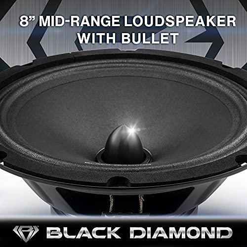BLACK DIAMOND Pair of Black Diamond 8" 140 Watts 4-Ohm Mid-Range Speakers with Bullet