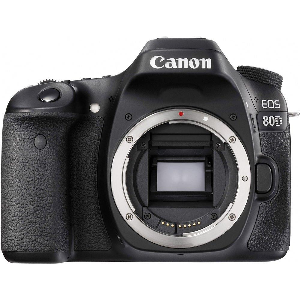 Canon Canon EOS 80D DSLR Camera (Body Only) (1263C004) + Canon EF 50mm Lens + 64GB Memory Card + Case + Filter Kit + Corel Photo Software + 2 x LPE6 Battery + Card Reader + More (Renewed)
