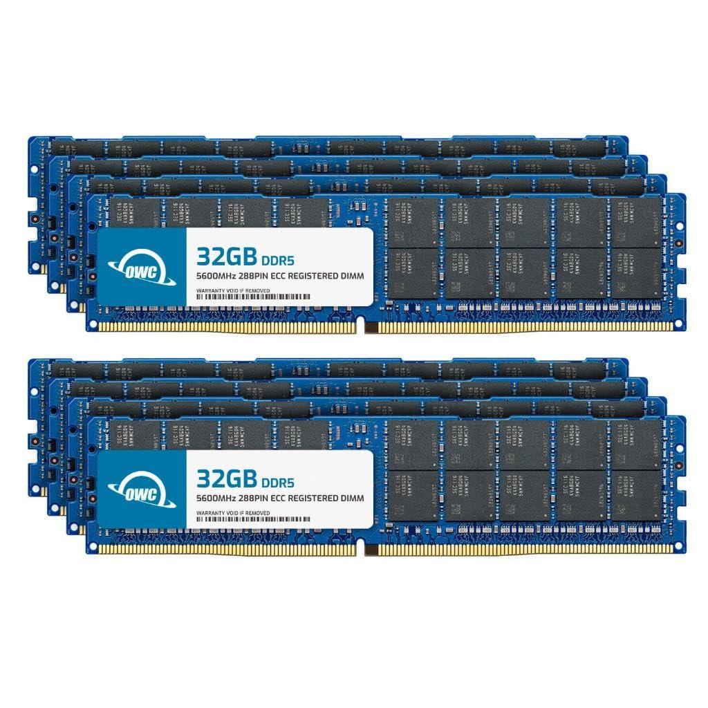 OWC OWC 256GB (8x32GB) DDR5 5600 PC5-44800 CL46 2Rx4 288-pin 1.1V ECC Registered DIMM Memory RAM Module Upgrade Kit for Select Workstations or Servers