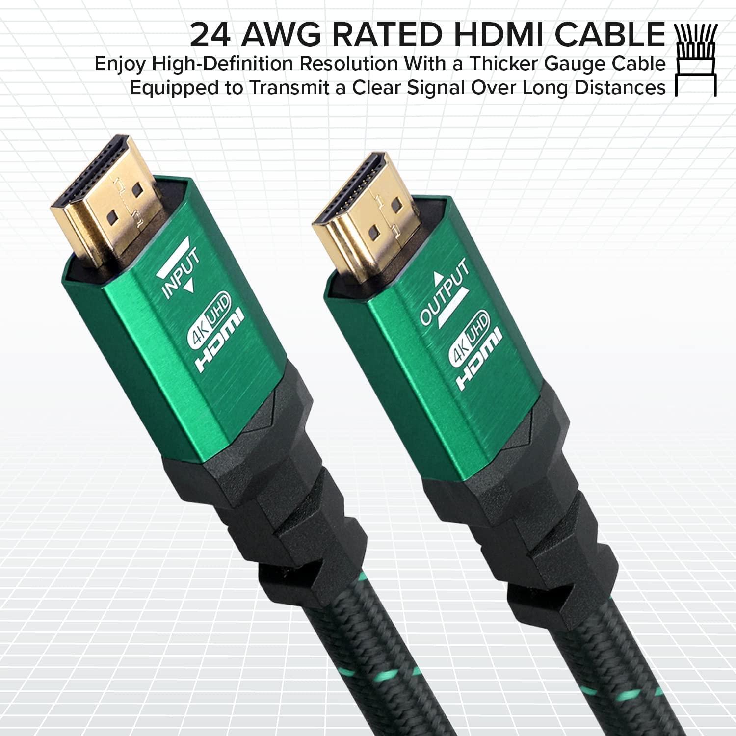 Ritz Gear Ritz Gear 4K HDMI 2.0 Cable 4 ft. [3 Pack] 18 Gbps Ultra High Speed Braided Nylon Cord & Gold Connectors - 4K@60Hz/UHD/3D/2160p/1080p/ARC & Ethernet. Compatible with UHD TV/Monitor/PC/PS5/Xbox
