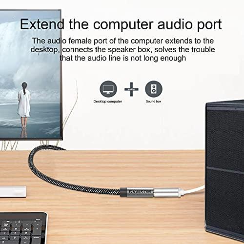 MOSWAG MOSWAG 10FT/3Meter Long 3.5mm Extension TRRS 4-Pole Headphone Cable Male to Female Audio Cable Nylon Braided Compatible for Home/Car Stereos Smartphones Headphones Tablets Media Players and More