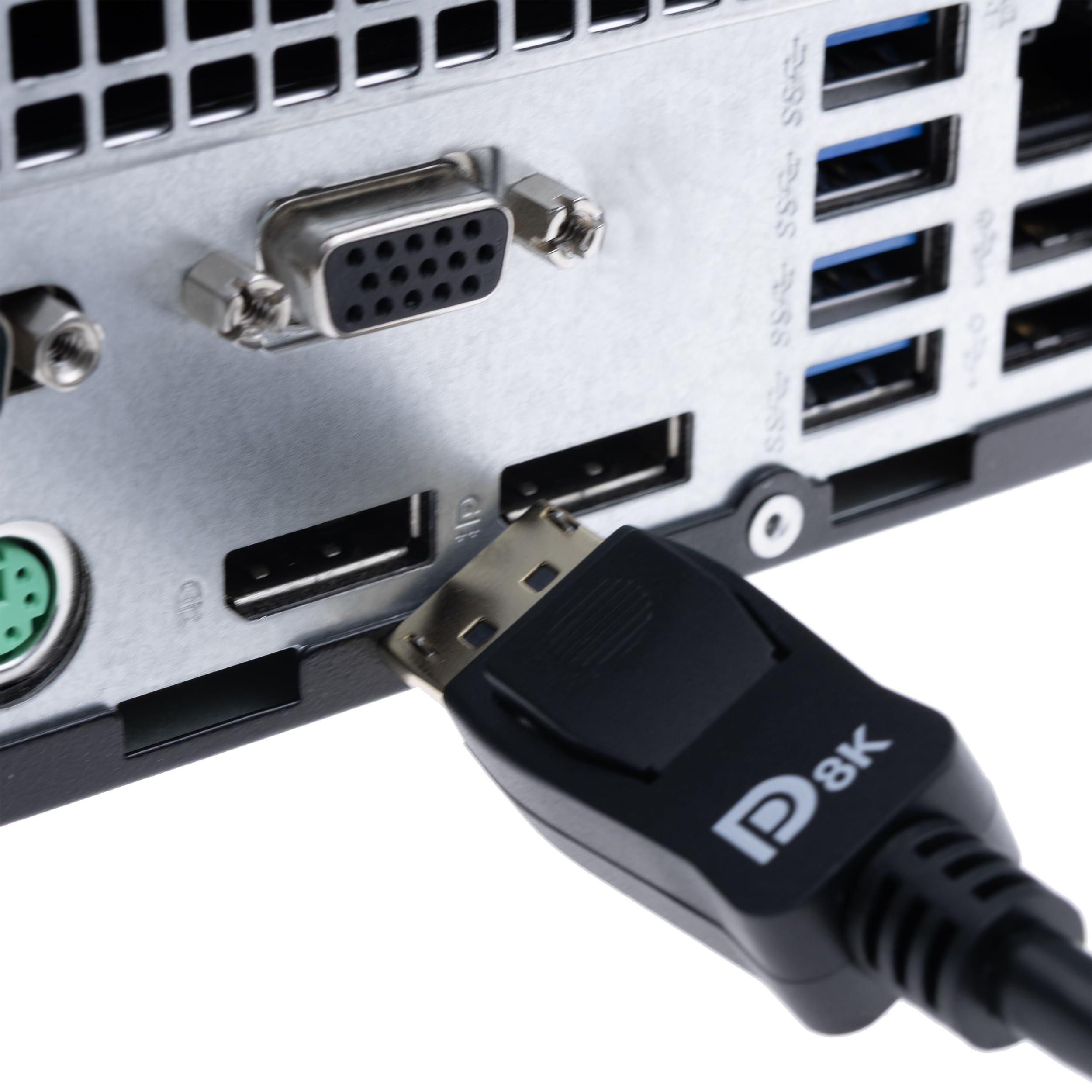 CableWholesale VESA Certified DisplayPort 1.4 Video Cable Male to Male - 32.4 Gbit/s, 8K@60Hz/4K@120Hz, HDR, DSC, Gold-Plated Connectors, 6 Feet