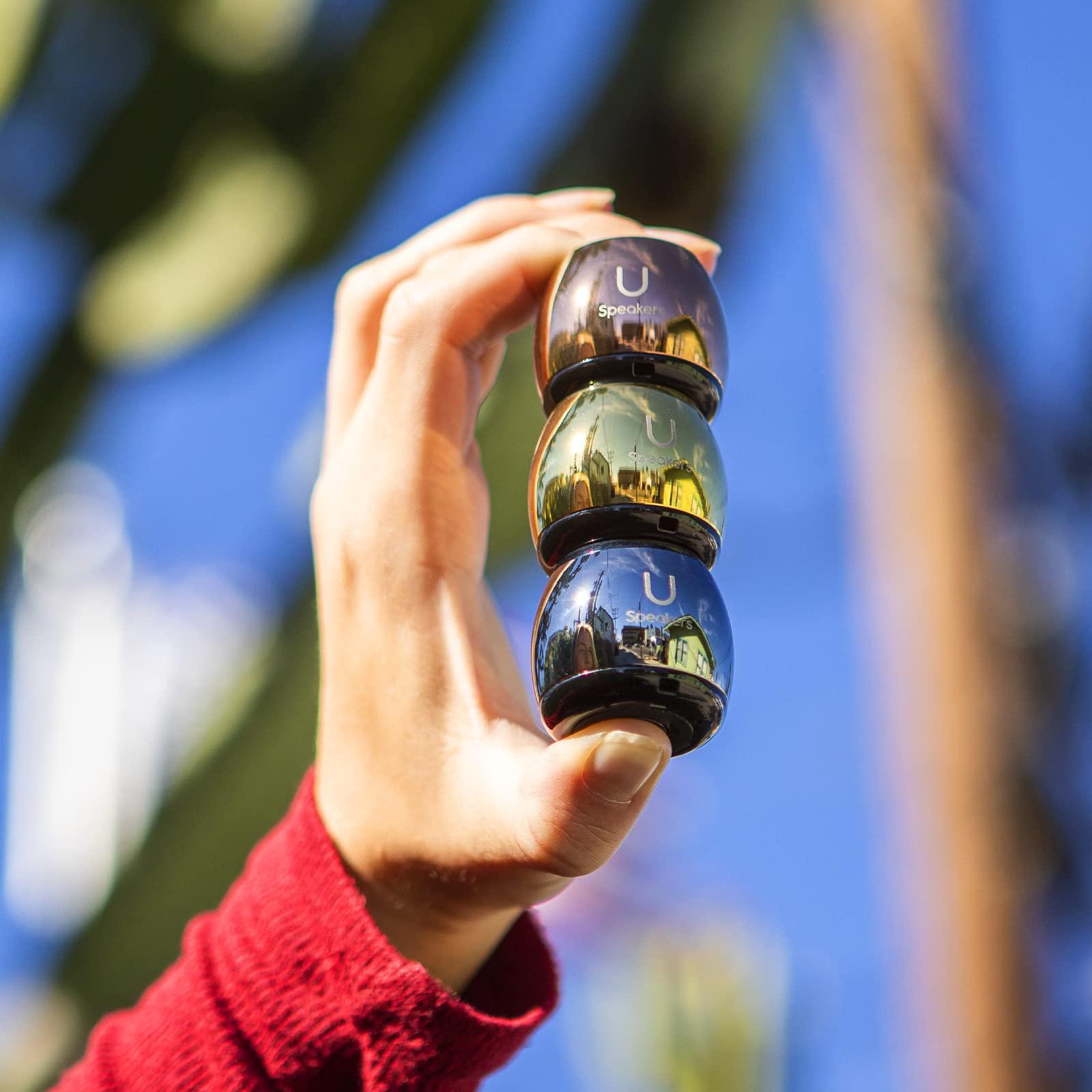 Fashionit Fashionit U Micro Speaker | Stylish Portable Wireless Bluetooth 5.0 with Built-in Mic & Remote Shutter | Perfect Little Speaker for Home, Parties, Travel! Small Device, Rich Sound | Mirror Gold