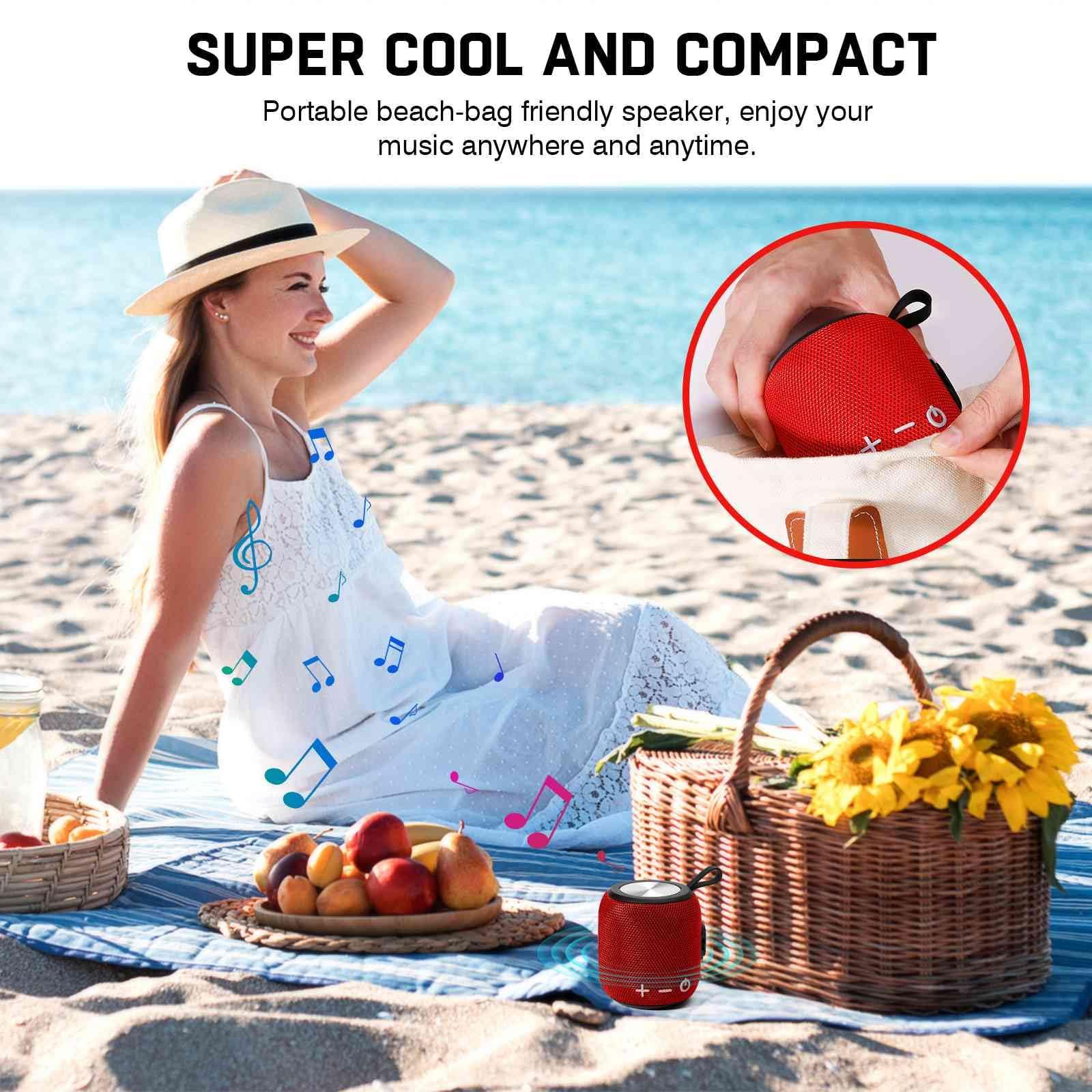 UrbanX Bluetooth Speaker: Powerful Stereo Sound, IPX7 Waterproof, True Wireless Stereo Pairing, Portable Design, Latest Bluetooth V5.2 - Perfect for Moto G Stylus 5G, Beach, Outdoor, Home, Parties- Red