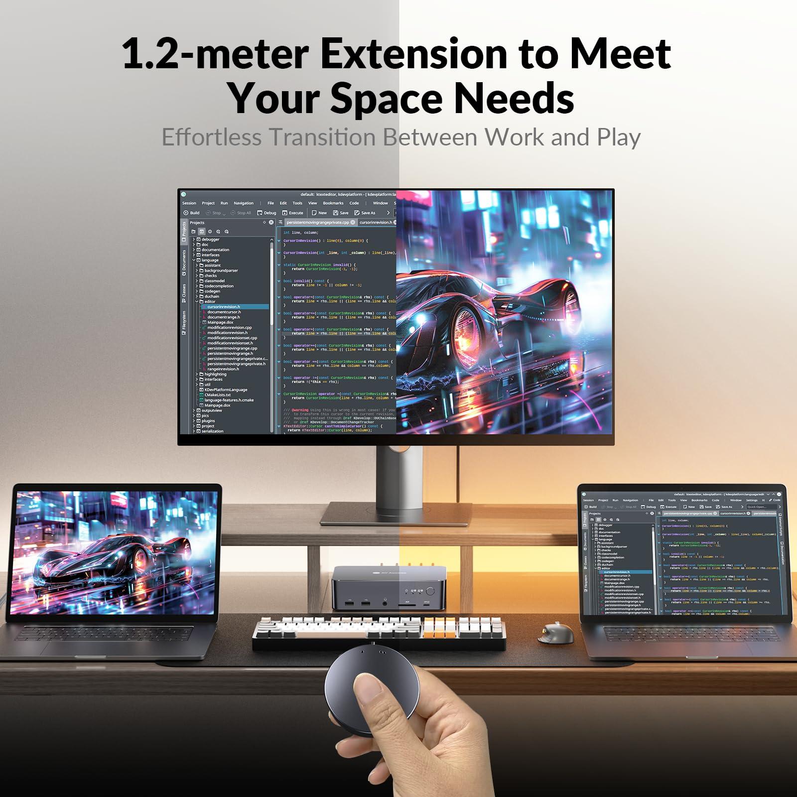 v AV Access AV Access iDock D23 8K KVM Switch Docking Station Bundle with a Wired Remote Controller