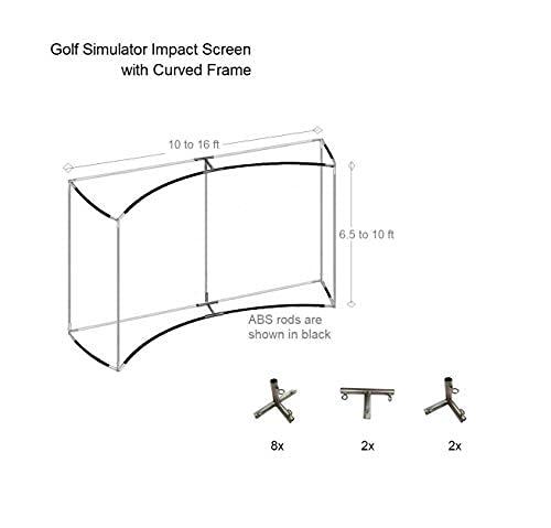 TheTerakart The Terakart Curved Self-standing Indoor/Outdoor Golf Frame with 1" corners and Golf Simulator Impact Screen (Corners with 300 x 300 cm Screen)