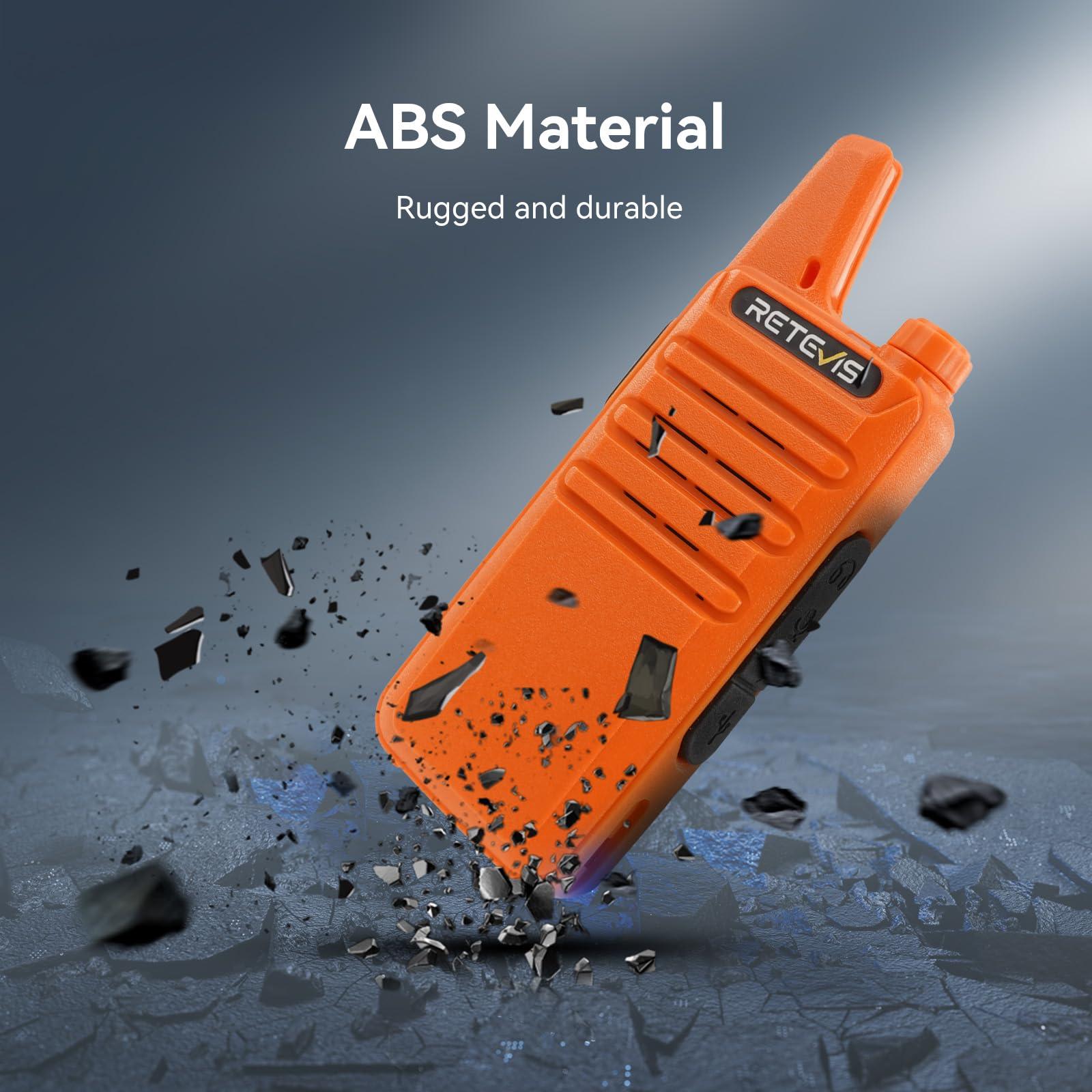 Retevis Retevis RT22 Rechargeable Walkie Talkies, Long Range Two Way Radio for Adults,Portable Handheld Radio,Voice Activated, Emergency Alarm,Upgraded Type-c Charing,Outdoor Hiking Travel(4 Pack, Orange)