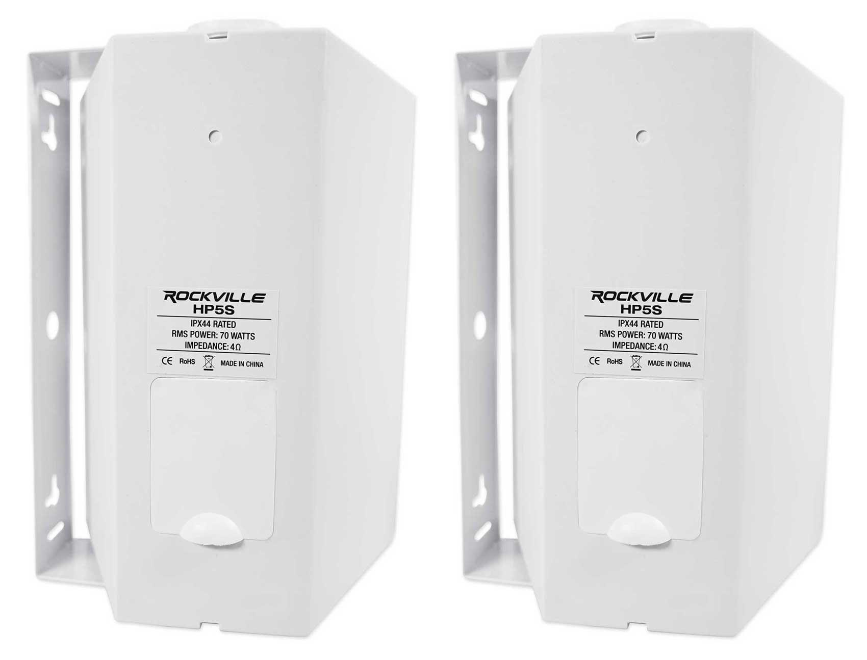 Rockville Rockville Pair HP5S 5.25\" Outdoor/Indoor Home Theater Speakers w/Swivel Bracket, White