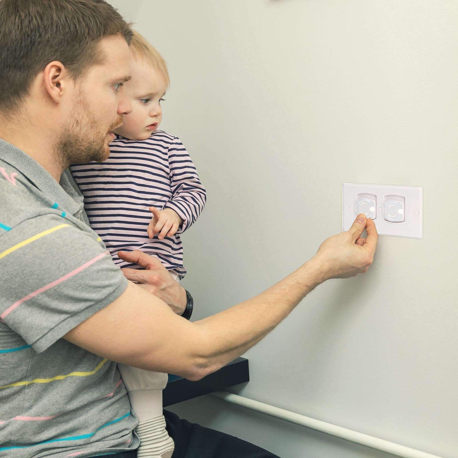 Thyle Thyle 100 Pcs Outlet Covers Bulk Child Baby Proofing Plug Covers for Electrical Outlets Easy Install Socket Sturdy Safe Secure Baby Proofing Kit for Home Office Bulk