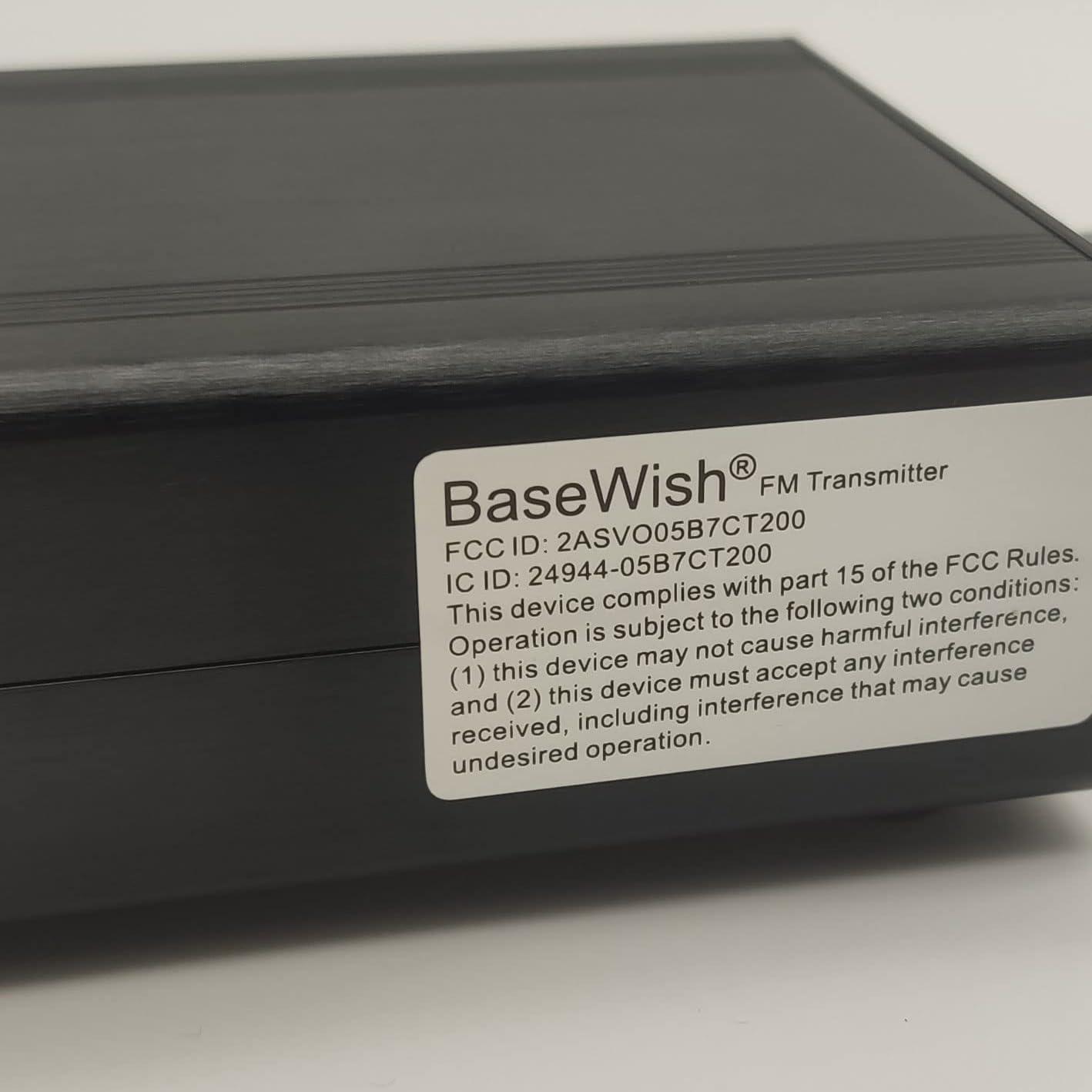 BaseWish BaseWish 0.5W 0.1W Long Range FM Transmitter with LCD & 3.5mm Audio Cable - Ideal for Drive-in Church, School & Supermarket Events, Light Shows & Fireworks Display - Black