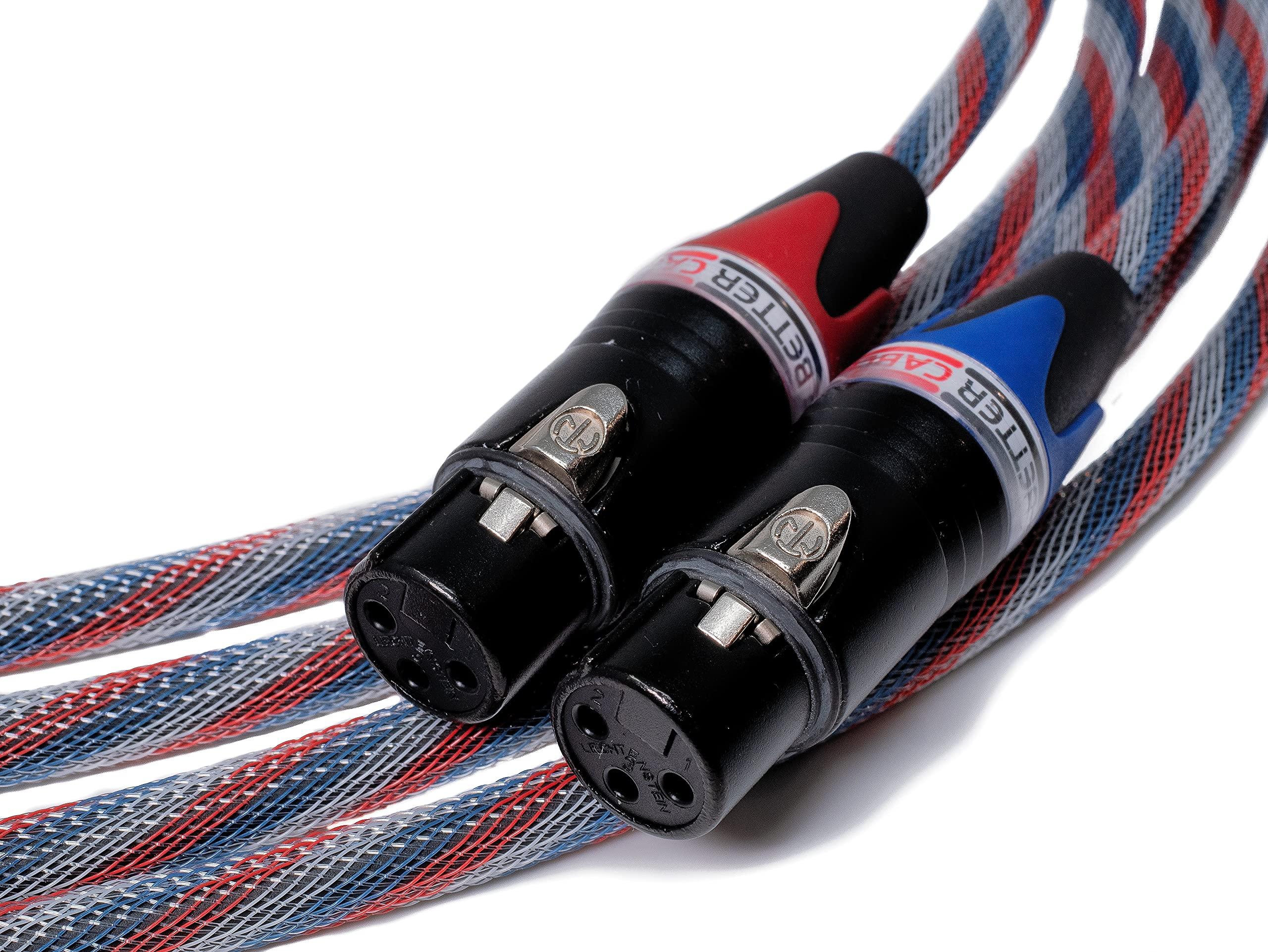 BETTERCABLES.COM Better Cables BETTERCABLES.COM Silver Serpent Patriot Edition Balanced XLR Audiophile Audio Cables (Pair - 2 Cables) - High-End, High-Performance, Silver/Copper Hybrid, Low-Capacitance - 3 Feet