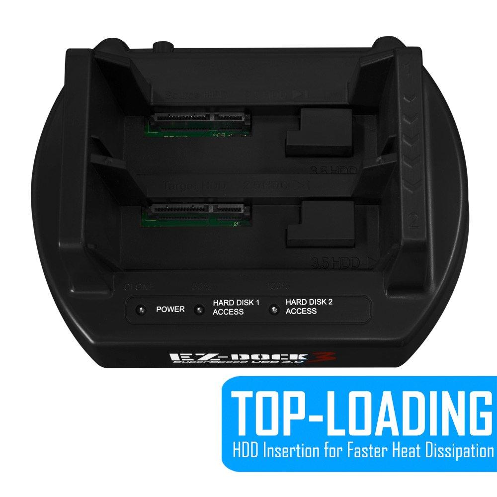 Kingwin Kingwin USB 3.0 to SATA/SSD Dual Bay Hard Drive Docking Station w/Offline Clone Function. Compatible w/ 2.5/3.5 Inch SATA HDD/SSD (SATA I/II/III). Tool-Free Design, Support 2x8TB Drives & UASP