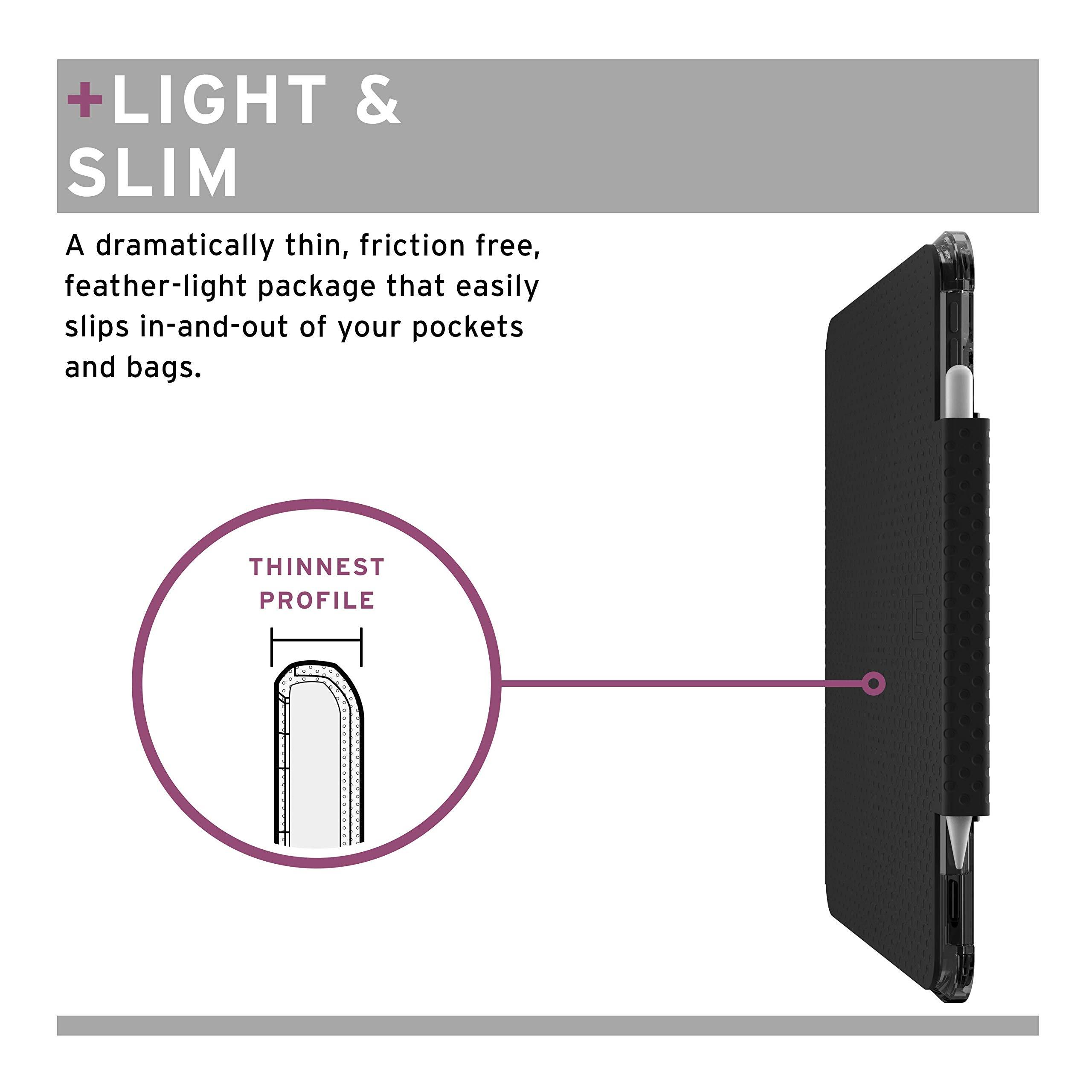 URBAN ARMOR GEAR [U] by UAG iPad Air 10.9-inch (4th Gen, 2020)/iPad Pro 11-inch (2nd Gen, 2020) Case Lucent Translucent Lightweight Ultra-Slim Full Body Auto Sleep/Wake Folio Cover, Black/Ice