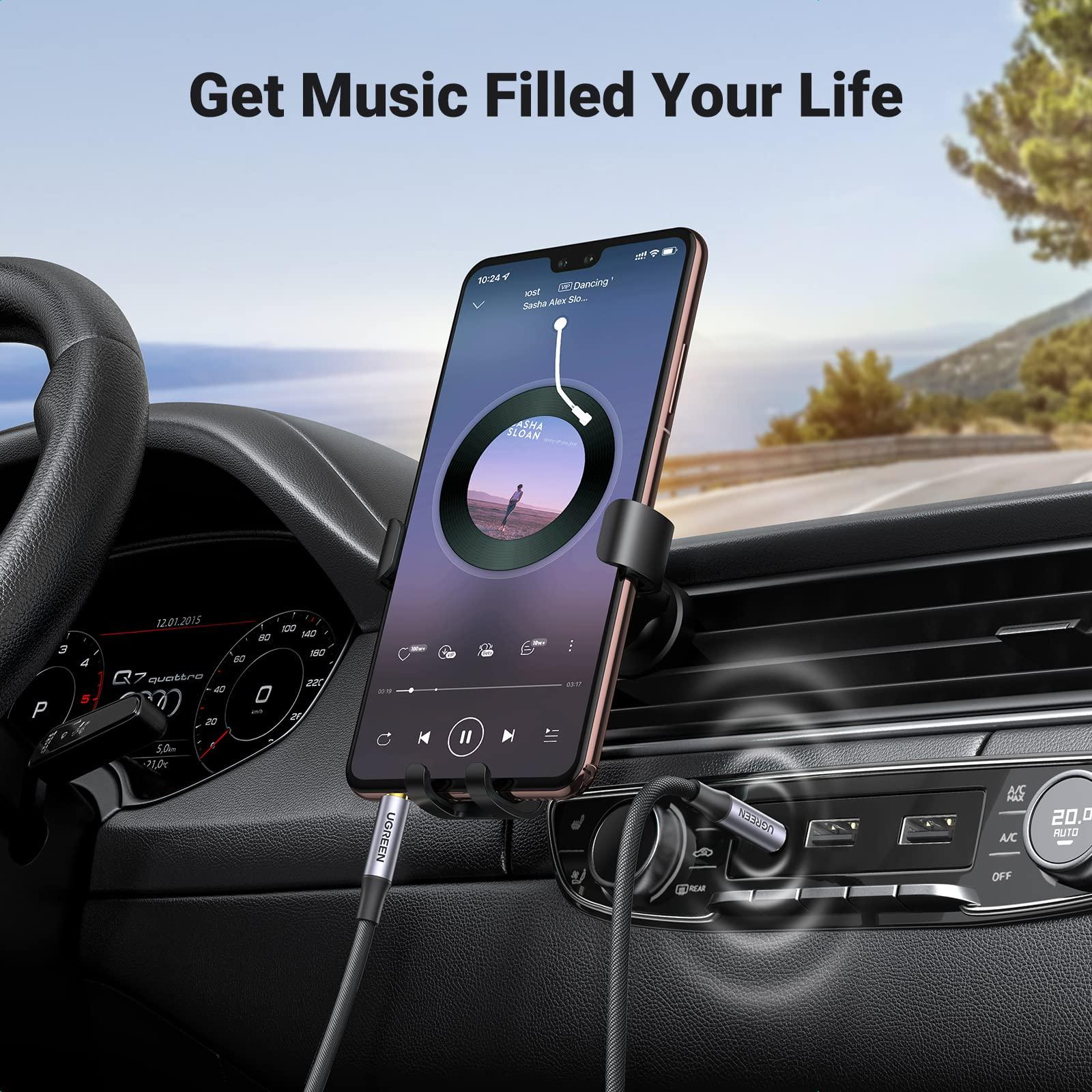 UGREEN UGREEN Headphone Adapter Lightning to 3.5mm Adapter Apple MFi Certified Bundle with 3.5mm Audio Cable Braided 4-Pole Hi-Fi Stereo 3FT