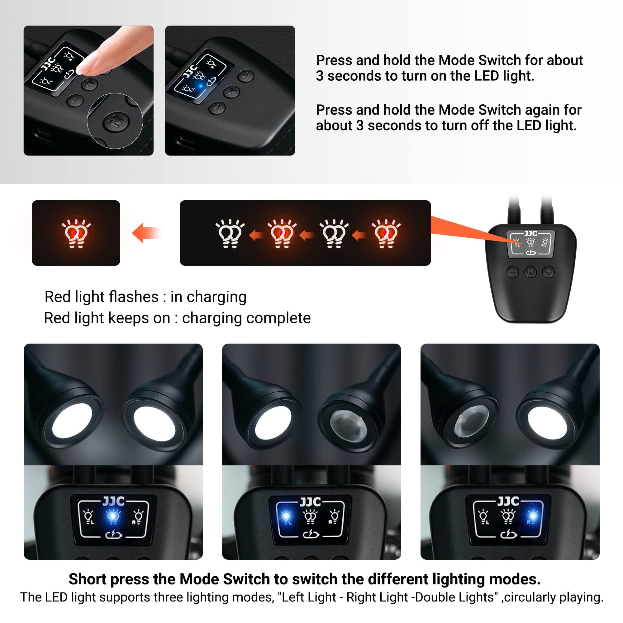 JJC LED Macro Arm Light with 10 Level Ajustable Brightness,CRI 95+ 5600K Macro Photography Lighting Support Type-C Charge for DSLR Mirrorless Camera for Insect Plant Jewelry Close-up Shooting