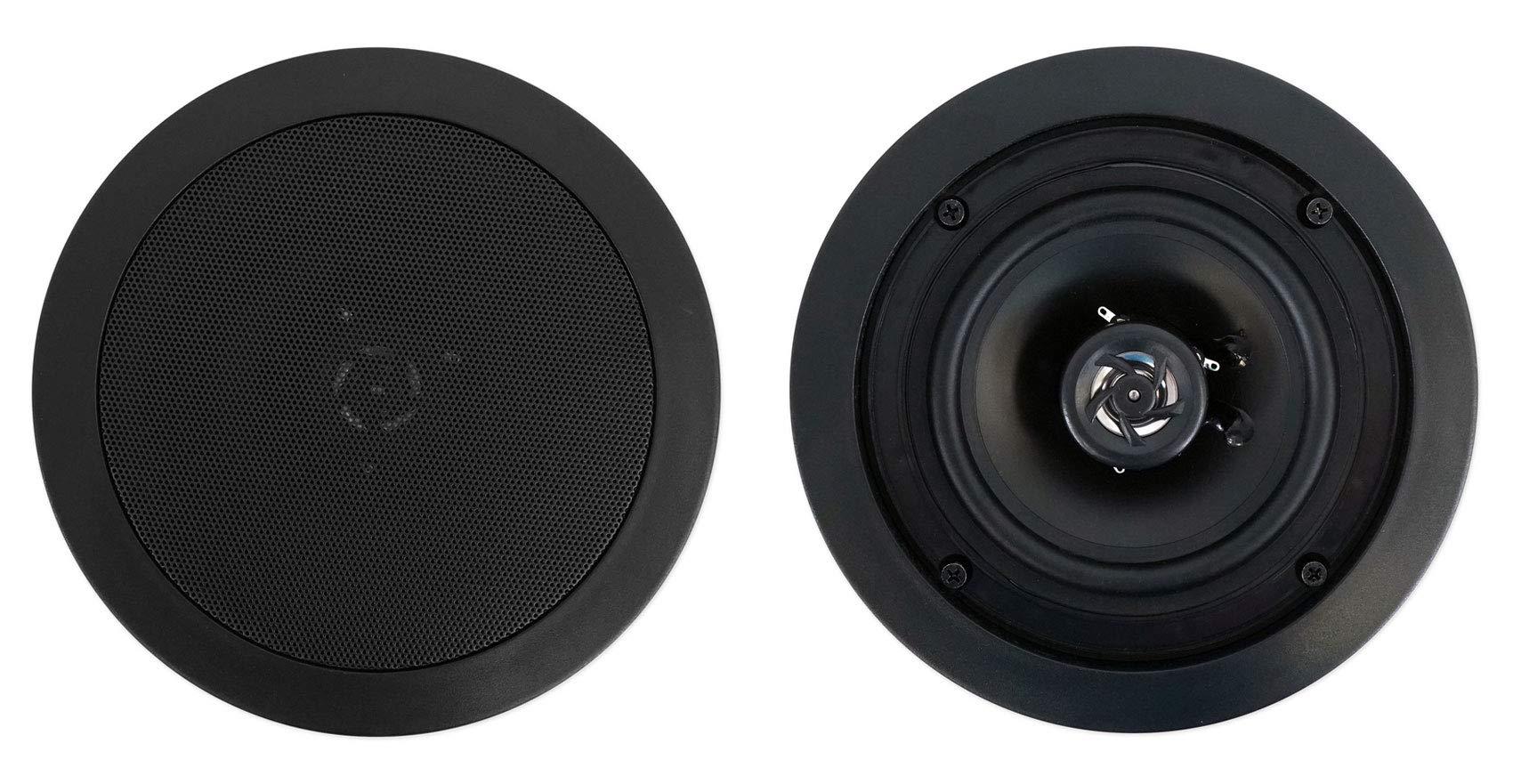 Rockville Rockville 6-Zone 70v Amplifier+8 5.25" 2Way Black Ceiling Speakers 4 Restaurant