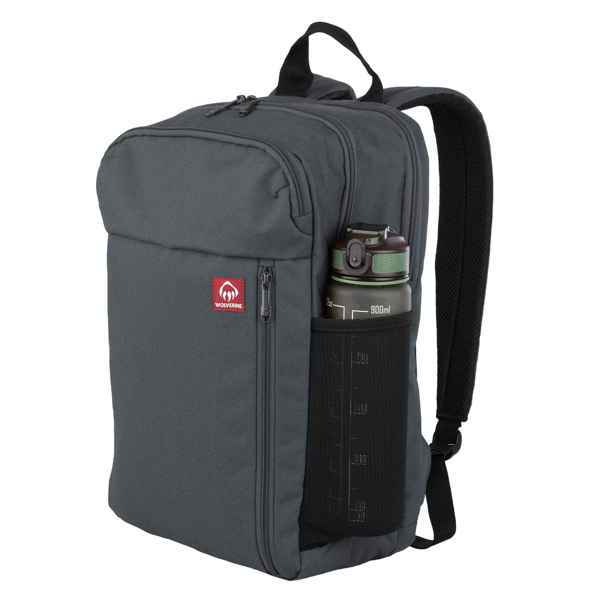 WOLVERINE WOLVERINE Lightweight, Water Resistant Rugged Laptop Backpack for Travel or Work, Transit-Grey, 30L