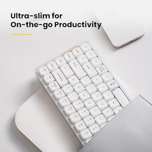 LOFREE LOFREE Flow100 Low Low Profile Mechanical Keyboard, 75 Percent Rechargeable Wireless Keyboards with Bluetooth and Wired Connection, Black Phantom Tactile Switches and Ghost liear Switches