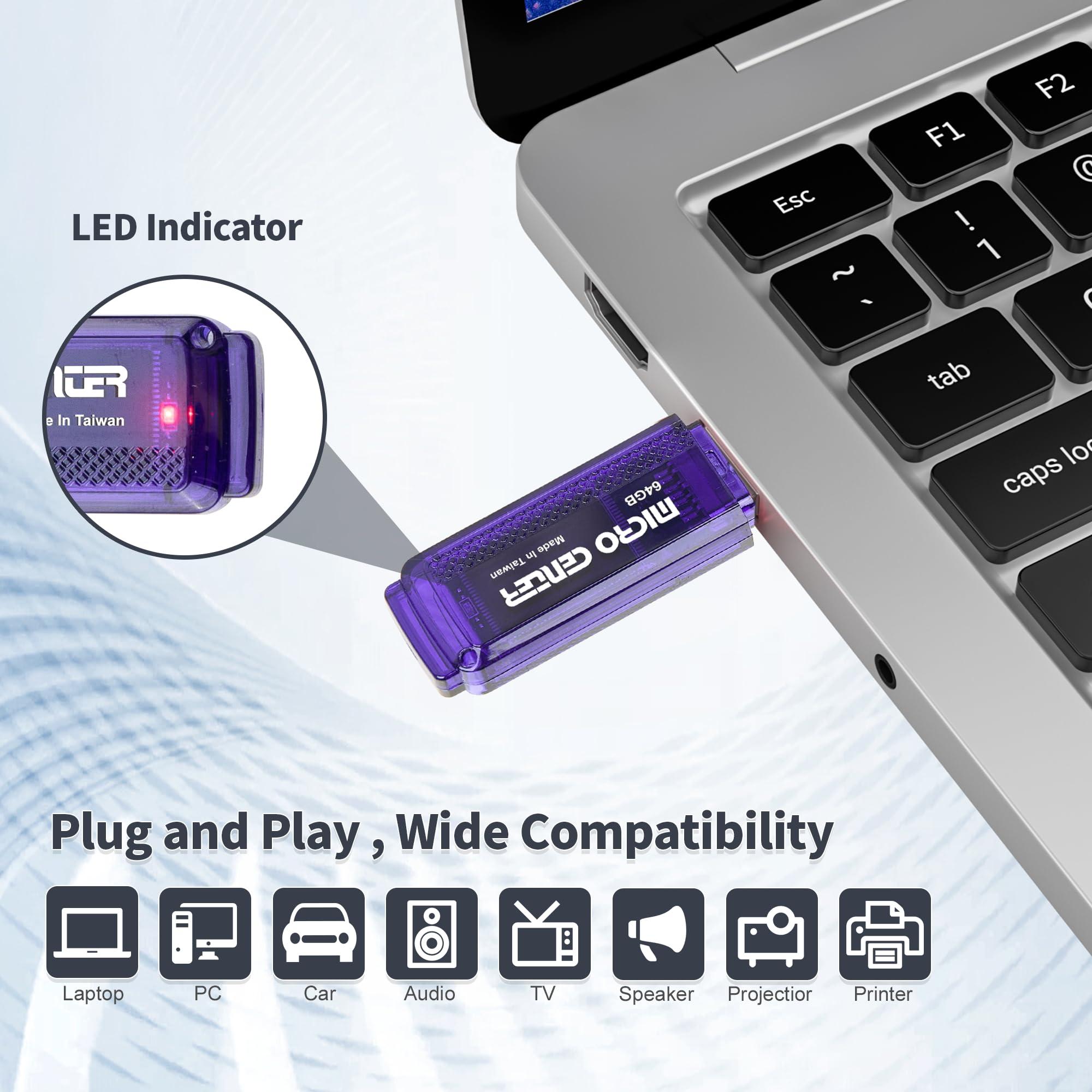 INLAND Micro Center SuperSpeed 5 Pack 64GB USB 3.0 Flash Drive Gum Size Memory Stick Thumb Drive Data Storage Jump Drive (64G 5-Pack)