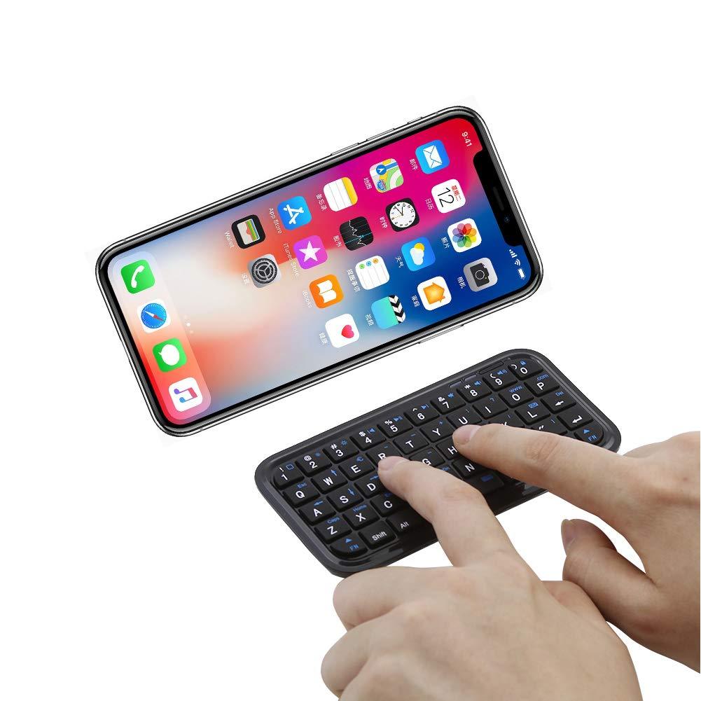 FLY WAY Bluetooth 3.0 Keyboard,Rechargeable Mini Slim Travel Size Wireless Pocket Keypad Small Portable 49 Keys Keyboard for PC Notebook Tablets Smartphones