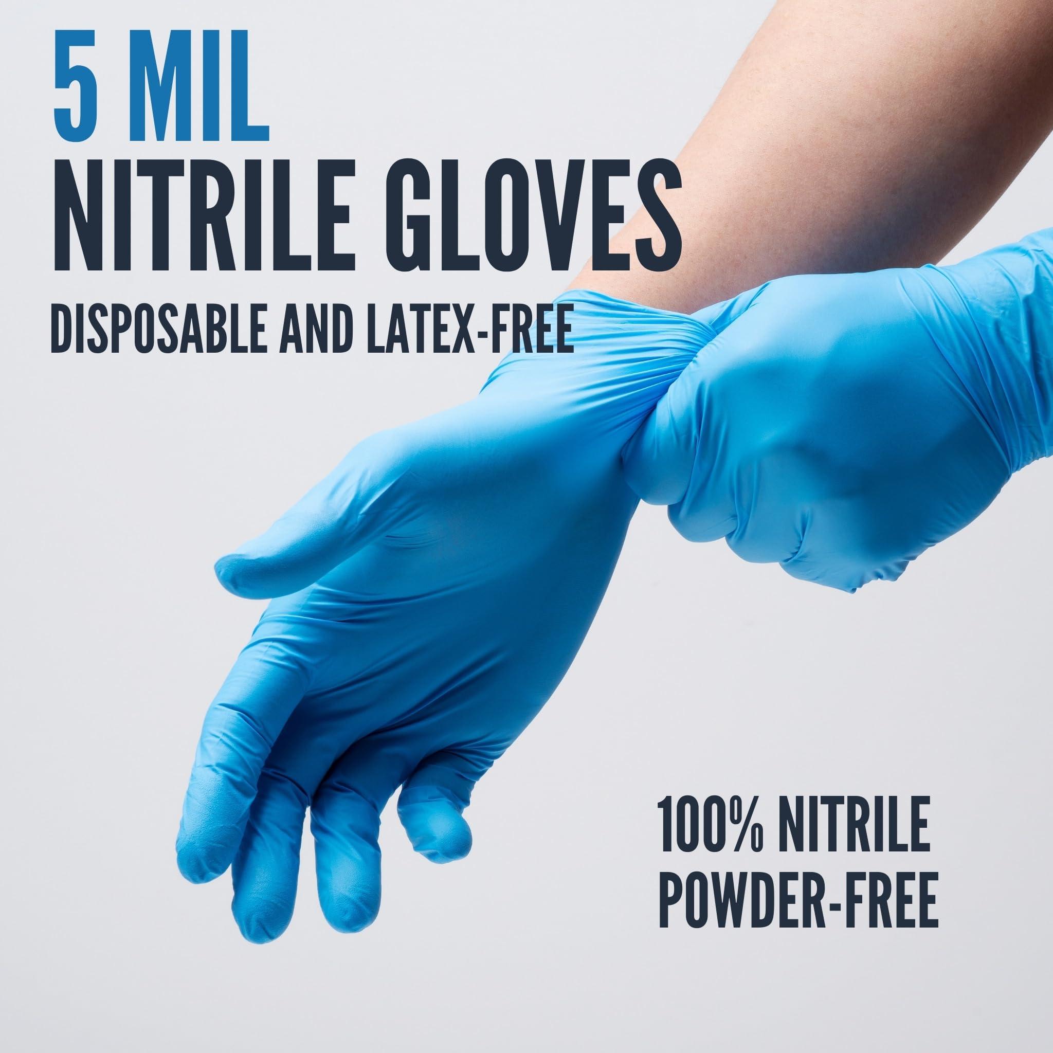 Cestus Cestus 5 Mil Nitrile Gloves Medium, Case of 1000, Disposable Latex Free, Mechanic Gloves, Cleaning Gloves Guantes Desechables (Box of 100, Medium)