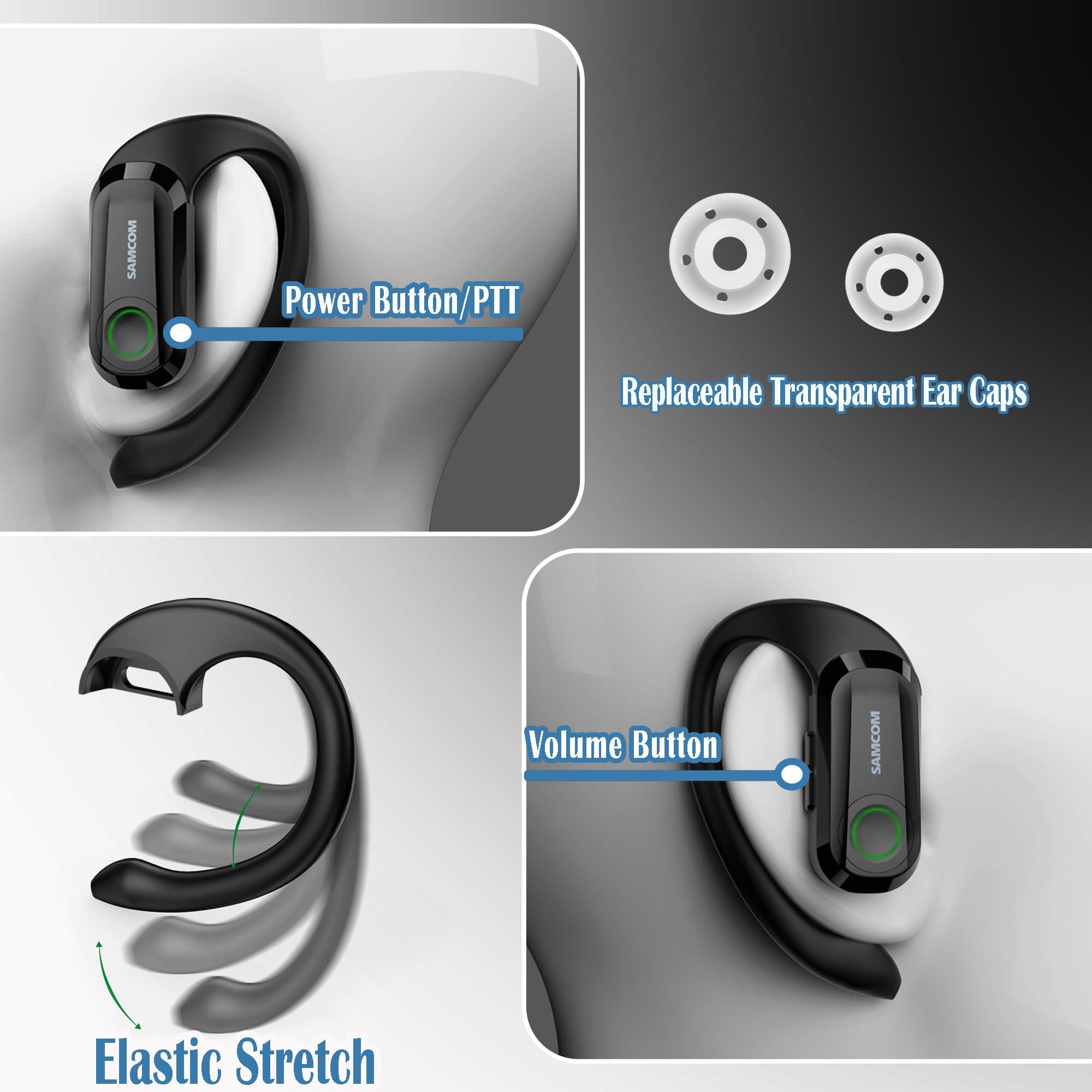 SAMCOM SAMCOM 3 Pack FPCN10A Two-Way Radios with 3 Pcs Wireless Earpiece with Mic for Walkie Talkies Long Range