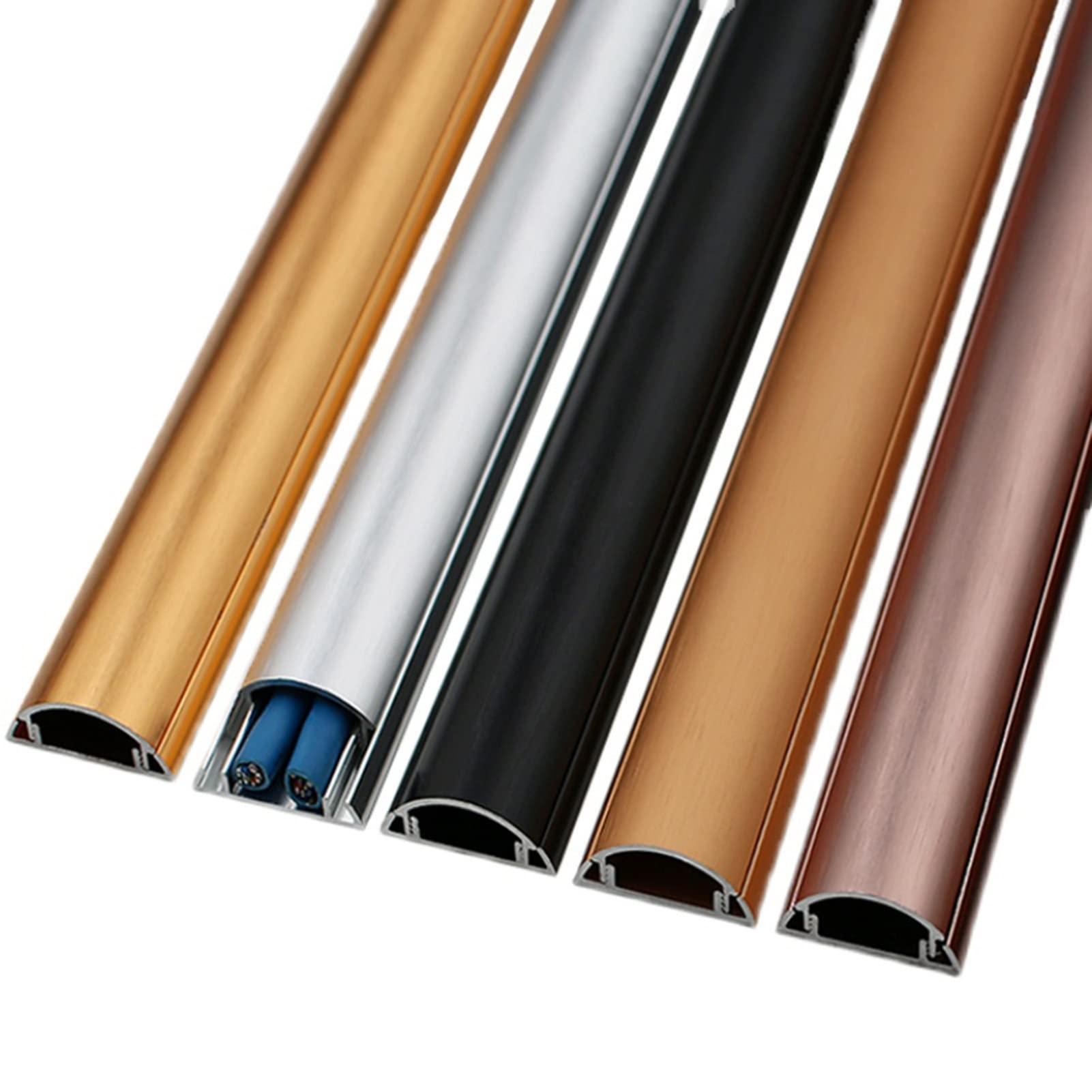 HAIXHX Aluminum Alloy Cable Cover, Waterproof Half Round Cord Cover Protector Self Adhesive TV Wire Hider for Office/Home/Workshop (Color : Silver, Size : No.2)