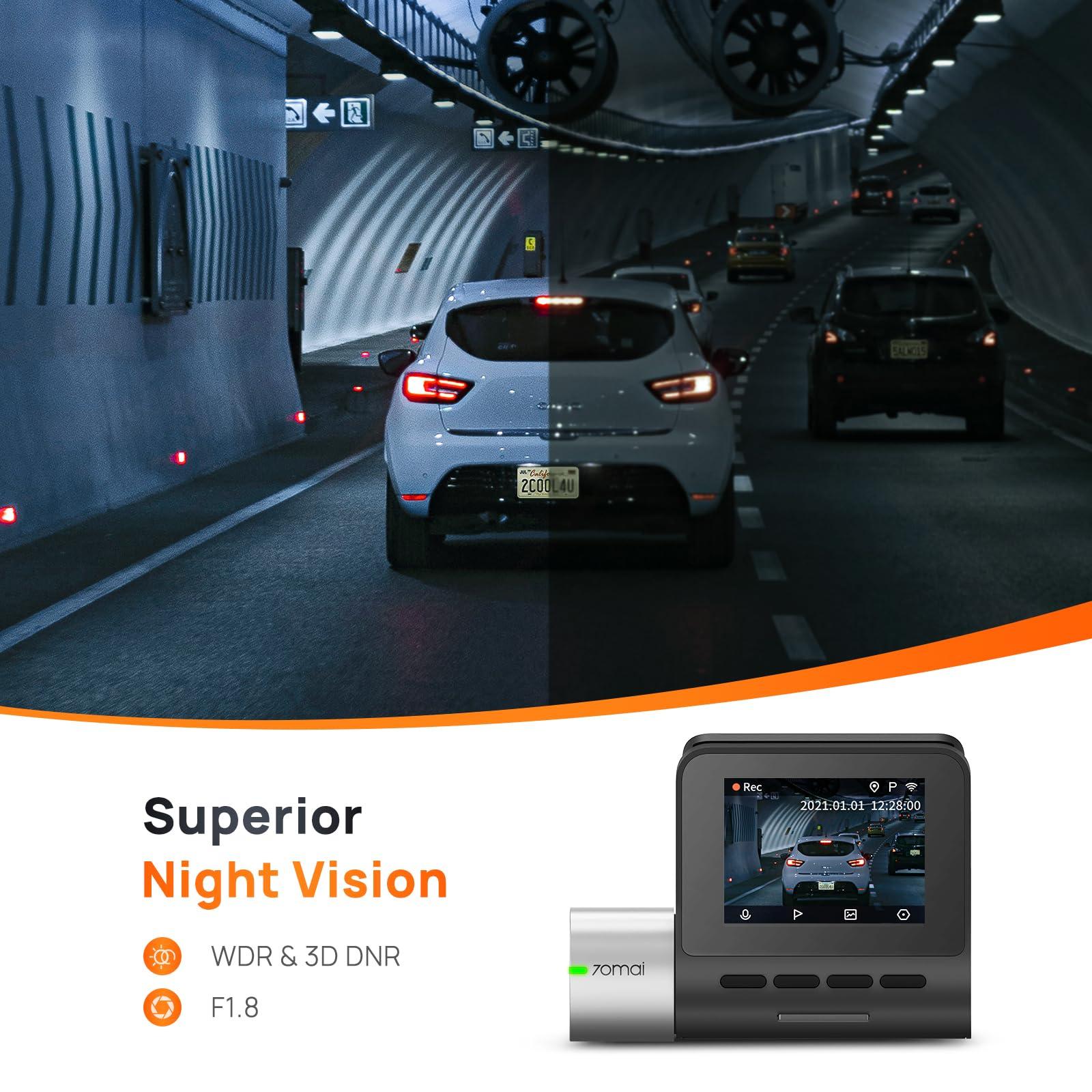 70mai 70mai Dash Cam Front and Rear A500S+128GB Dual Dash Camera Built-in WiFi GPS, Smart Dash Camera for Cars, ADAS, Sony IMX335, 2'' IPS LCD Screen, WDR, Night Vision, Parking Monitor, Loop Recording