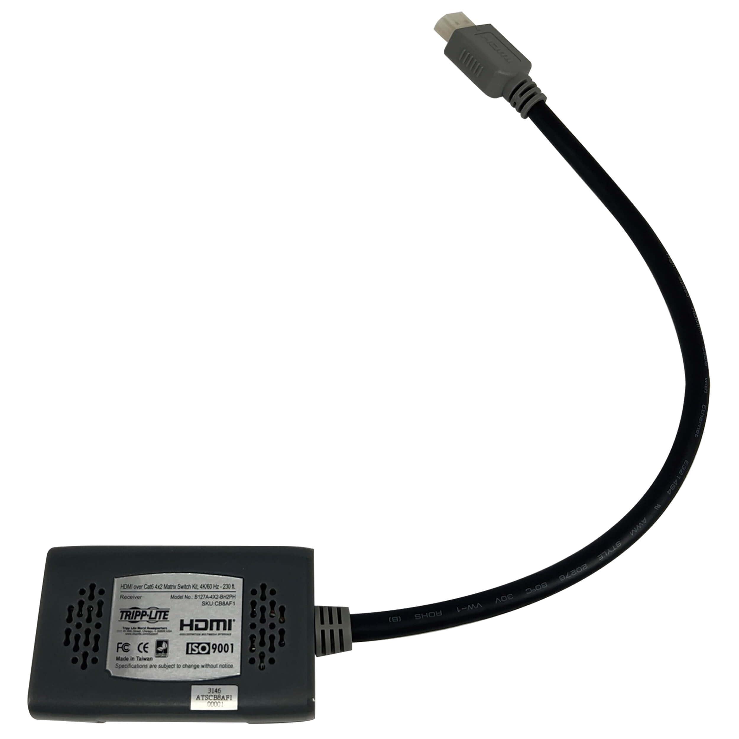 Tripp Lite Tripp Lite 4x2 HDMI Over Cat6 Matrix Switch Kit, 4K @ 60Hz Quality, Power over Cable (PoC), Includes 2X Pigtail Receivers Kit, Extend up to 230ft Away, TAA Compliant, 1-Year Warranty (B127A-4X2-BH2PH)