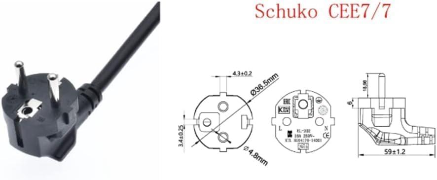 Toptekits Toptekits EU to SAF-D-Grid T-Latch Power Cord, SAF-D-Grid T-Latch Plug to EU Euro CEE7/7 Power Cable SJT 16AWG,10ft/3m (CEE7/7 to Saf-D-Grid), Black