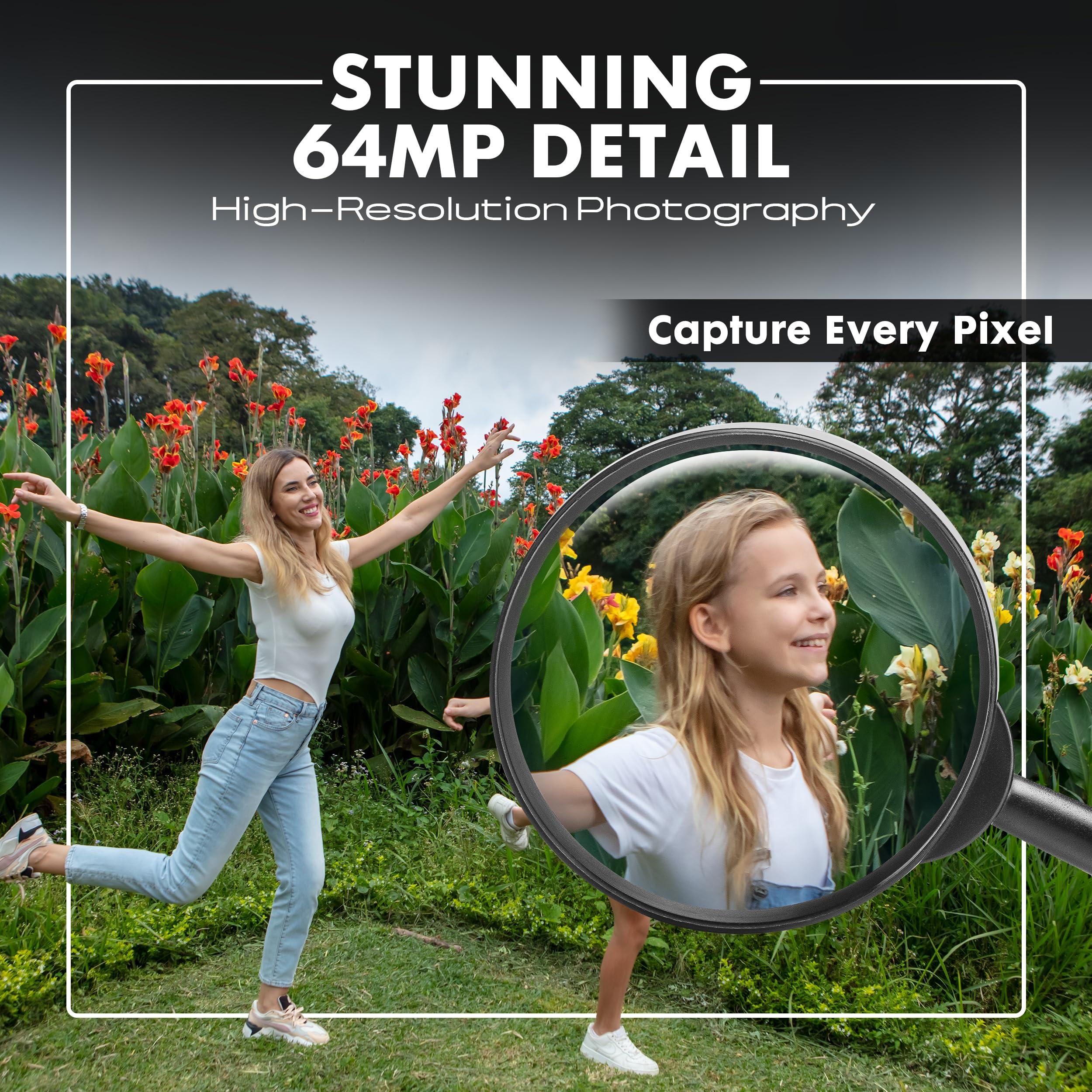 MINOLTA Minolta ProShot 64MP Digital Camera 10x Optical Zoom, 4K Ultra HD Video, Macro Shooting, Anti-Shake, 3-inch LCD Screen, Face Detection Includes 32GB SD Card, Battery & Case (Purple)