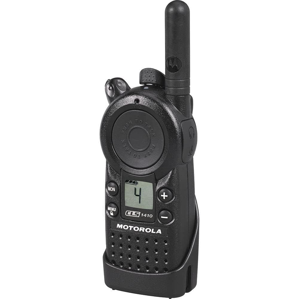 Motorola Solutions 2 x Motorola CLS1410 UHF 1 W 4-Channel 2-Way Radio (CLS1410) + 2 x HKLN4606 Remote Speaker Mic - 2 Pack with Mic Bundle