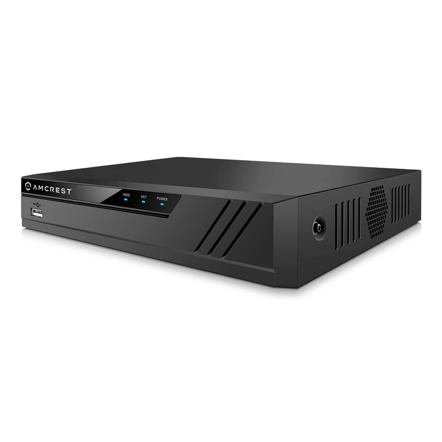 Amcrest Amcrest NV4108E-A2 4K 8CH POE NVR (1080p/3MP/4MP/5MP/8MP) POE Network Video Recorder - Supports up to 8 x 8MP/4K IP Cameras, 8-Channel Power Over Ethernet Supports up to 10TB HDD (Not Included)